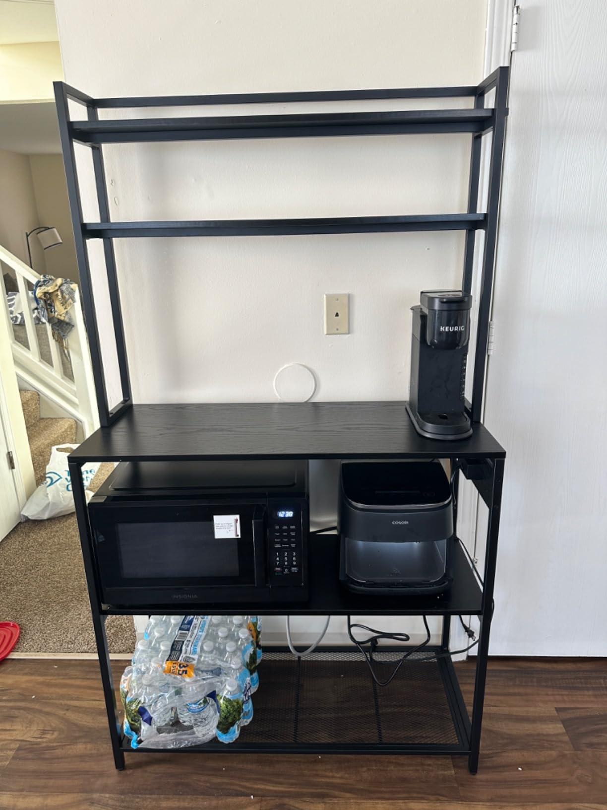 Denkee Large Bakers Rack with Power Outlets, 38 Inch Microwave Stand with Storage, 5-Tier Coffee Bar Stand, Industrial Kitchen Shelf Rack, Rustic Brown customer photo 1