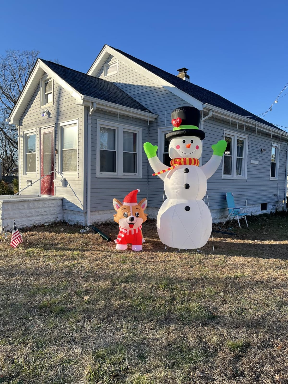 10 FT Christmas Inflatables Snowman Outdoor Yard Decorations, Giant Blow Up Snowman, Built-in Bright LED Lights, Huge Xmas Blowups Snow Man Outside Holiday Decor for Garden Patio Porch Lawn Home Party customer photo 2