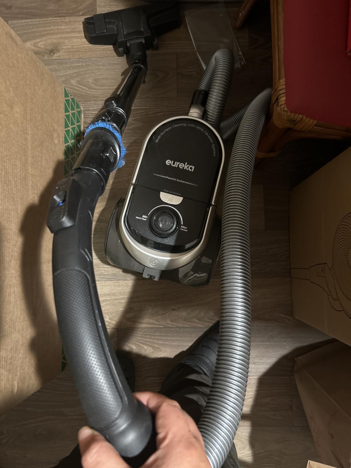 Eureka Bagless Canister Vacuum Cleaner, Vacuum for Hardwood Floor, Carpet | NEN180 WhirlWind, Lightweight, 1000W, HEPA, Auto cord rewind customer photo 2