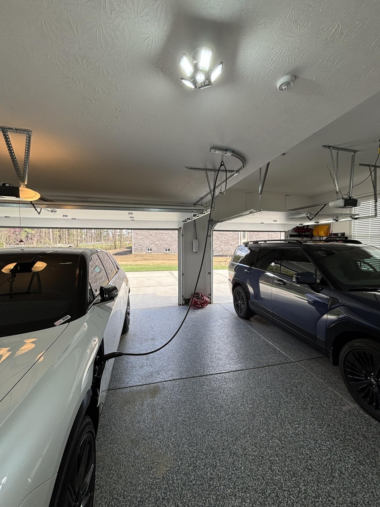AKON Curtains EV Charger Cable Retractor Ceiling Mounted | Ceiling mounted cable management system for EV chargers. Retract and organize charging cables in garages and parking areas. customer photo 1