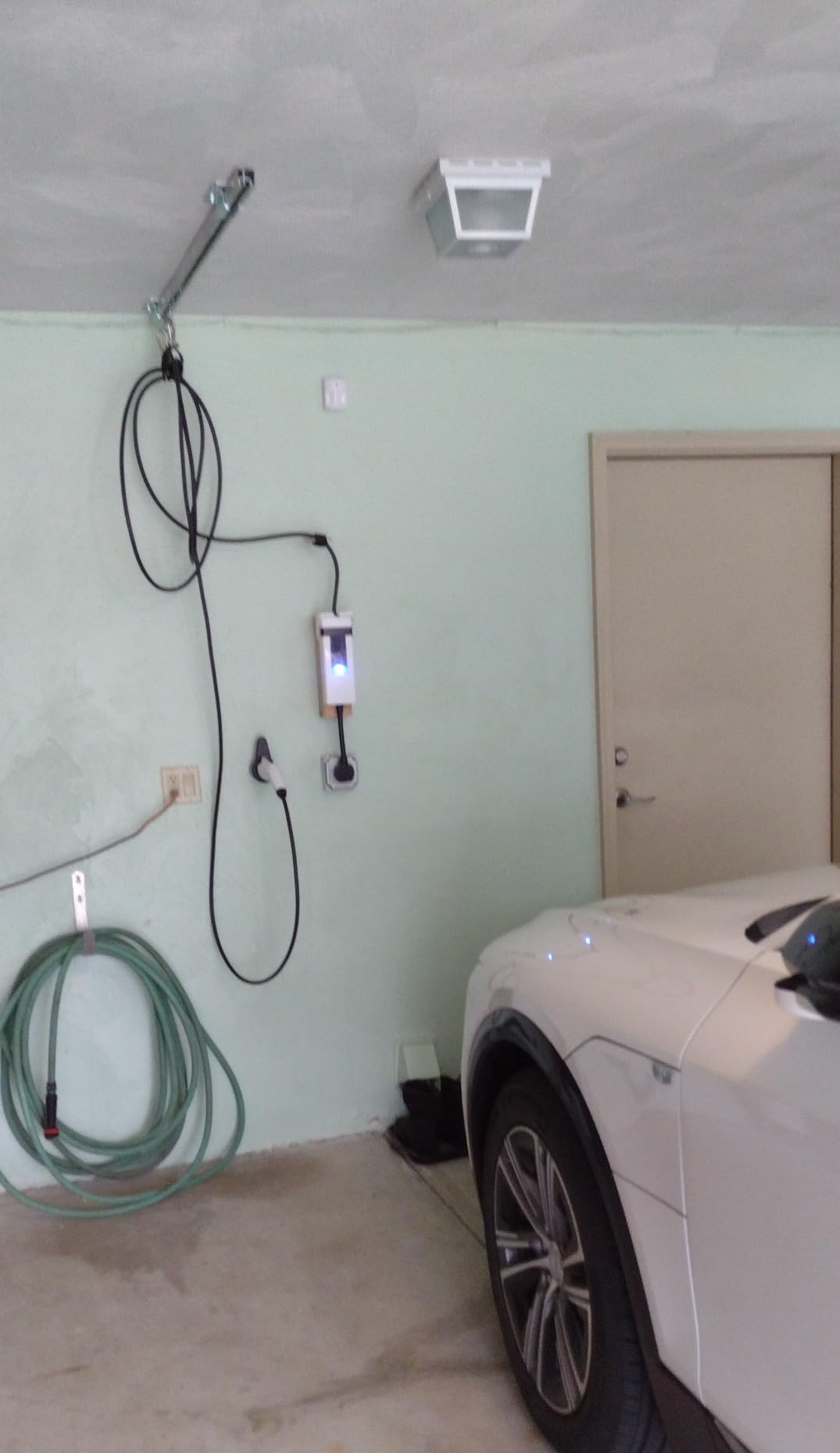 AKON Curtains EV Charger Cable Retractor Ceiling Mounted | Ceiling mounted cable management system for EV chargers. Retract and organize charging cables in garages and parking areas. customer photo 2