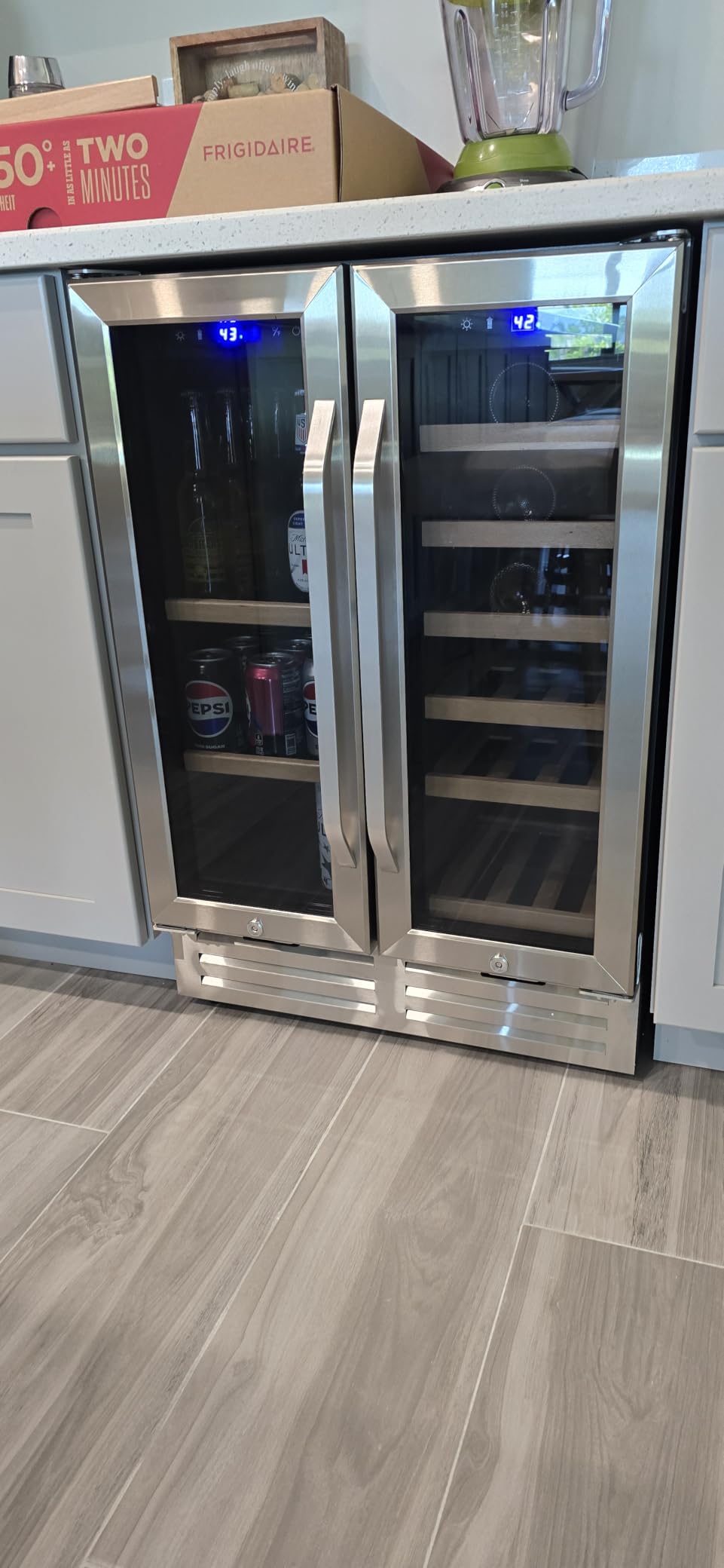 Velivi 24'' Beverage Refrigerator Under Counter Built-In and Drink Fridge | Cooler with Glass Door for Soda, Beer, Water, and Milk - For Kitchen, Bar or Office customer photo 2