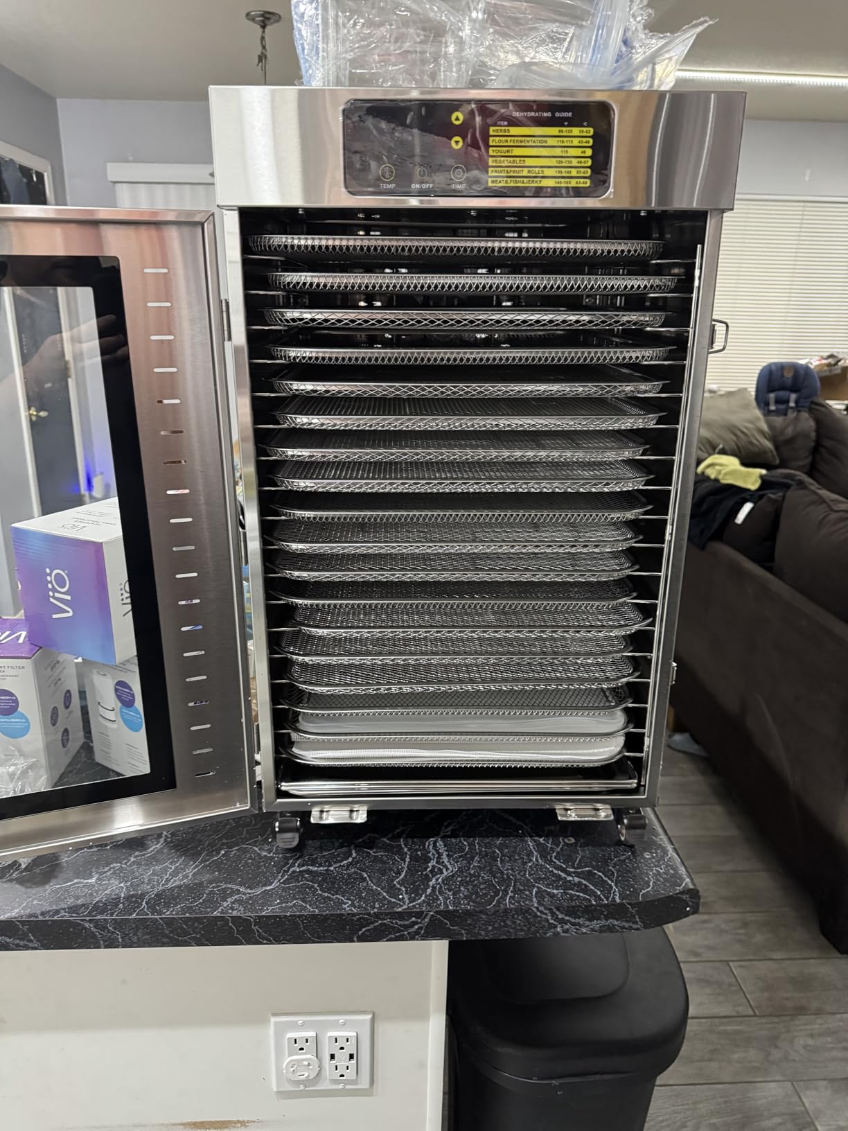 Commercial Food Dehydrator 18 Trays, 2000W Large Capacity 34.42ft² Food Dryer Machine for Jerky, Meat, Fruit, Herbs, Full Stainless Steel Industrial Dehydrater Biltong Maker customer photo 1