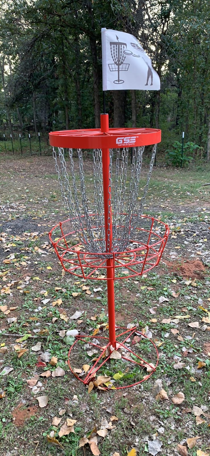 GSE Deluxe 24-Chain Disc Golf Basket, Portable Regulation-Size Goal Target | PDGA-standard disc golf basket with 24 heavy-duty chains, all-metal collapsible frame for stable, portable practice anywhere customer photo 1