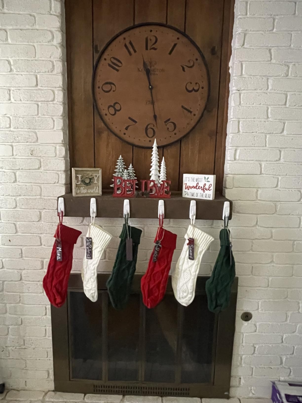 XIMISHOP 6PACK Christmas Stockings,18Inches Large Cable Knitted Stockings | Personalized Xmas Hanging Stocking Decorations with Name Tags for Holiday Christmas Party Family Decor (Red White Green) customer photo 2