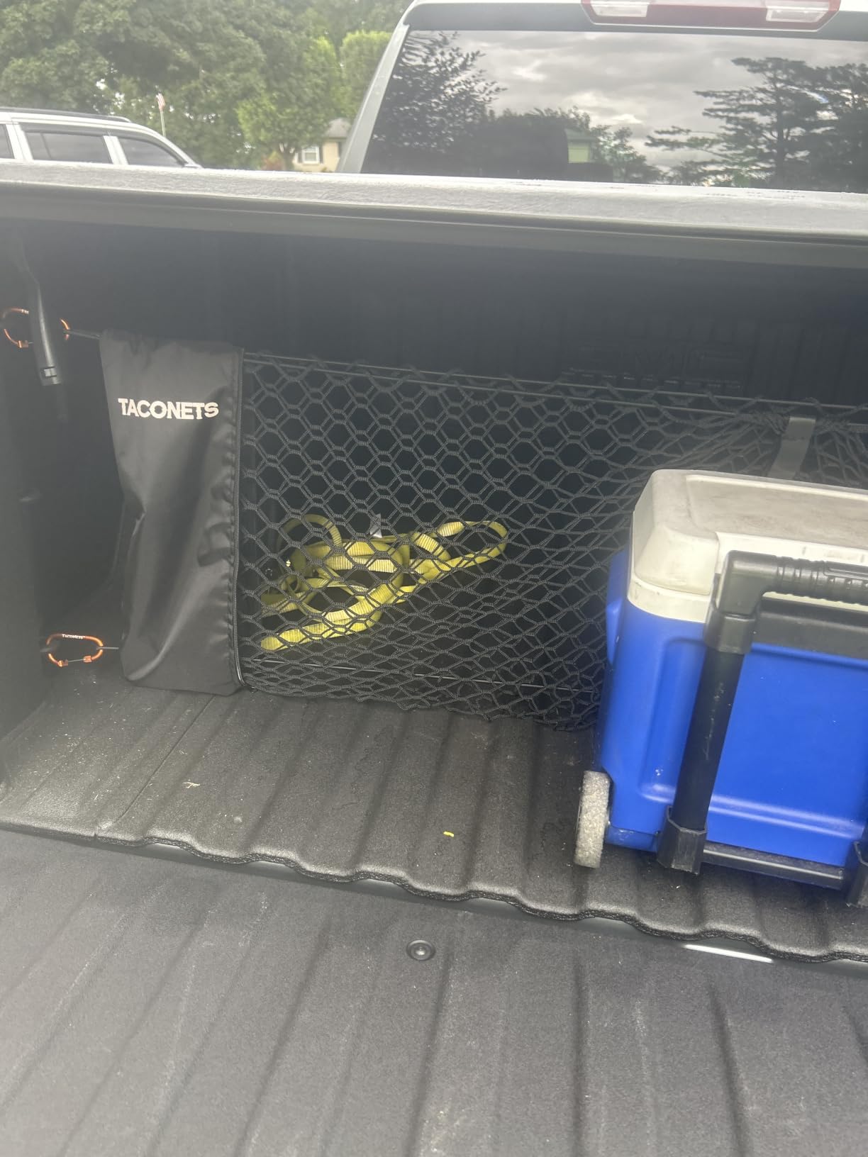 Envelope Cargo Net for GMC Sierra & Chevy Silverado - Fits 2013-Current - Upgraded 5mm Bungee - Integrated Storage Bag - Heavy Duty Carabiners customer photo 1