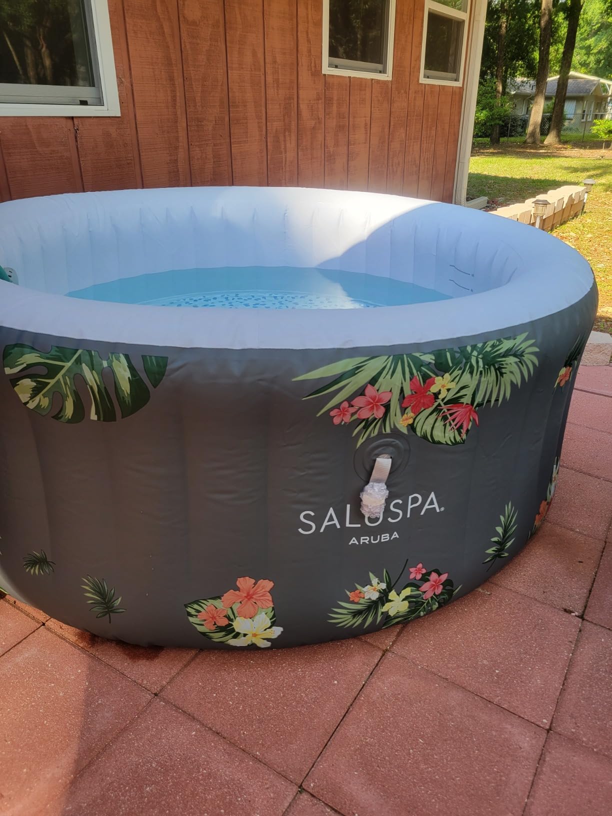 Bestway SaluSpa Aruba Energy-Efficient AirJet 2-3 Person Inflatable Hot Tub | Portable Outdoor Spa with EnergySense Thermal Cover, Freeze Shield Technology, 110 Bubble Jets, 67