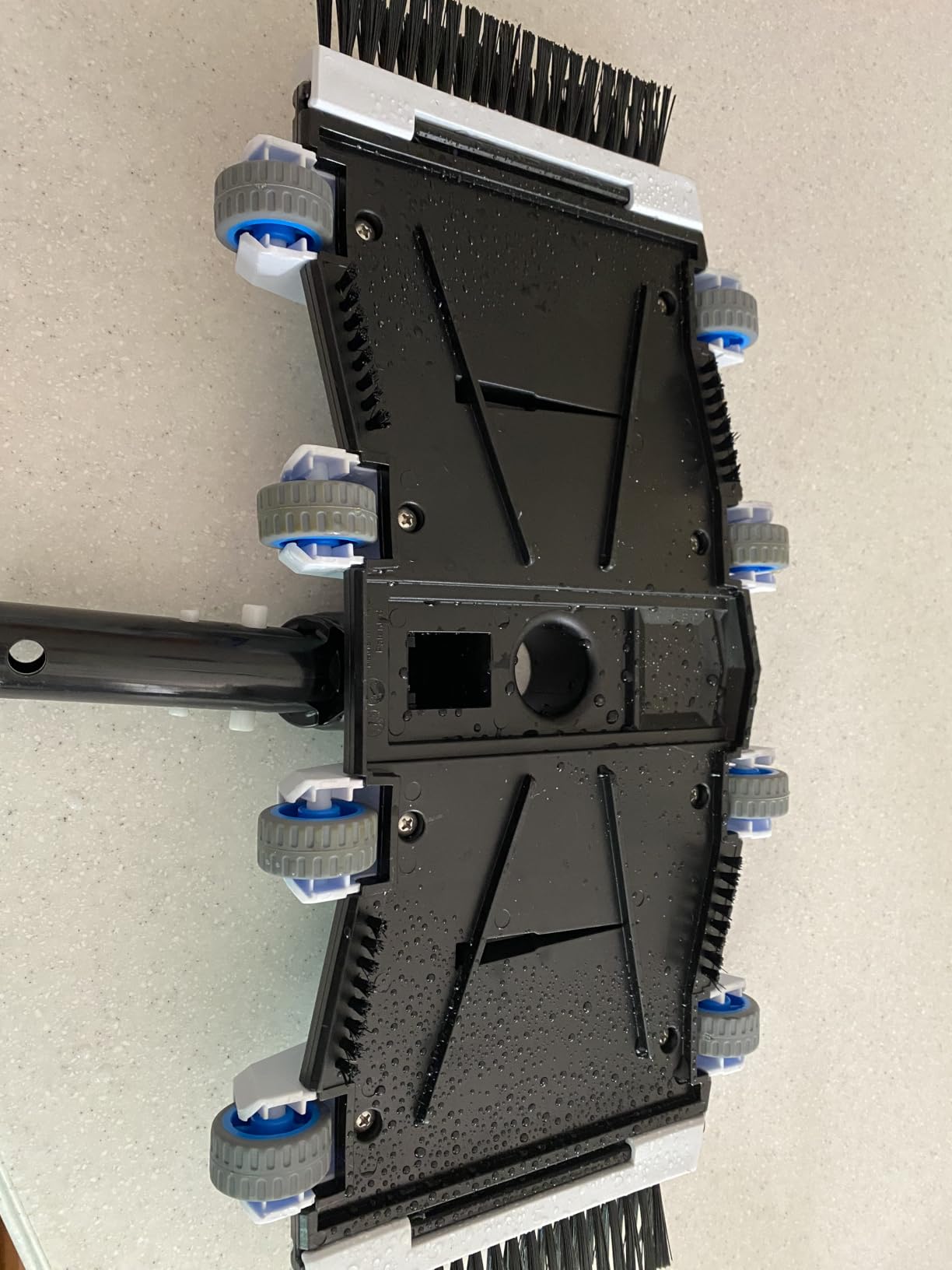 Enhanced Pool Vacuum Head with Direction-Control Handle - 17.5in Extra-Wide 4LB Professional Weighted Vac Heads Brush & Wheels - Deep Clean for Vinyl Liner, Inground & Above Ground Swimming Pool - Blue customer photo 2