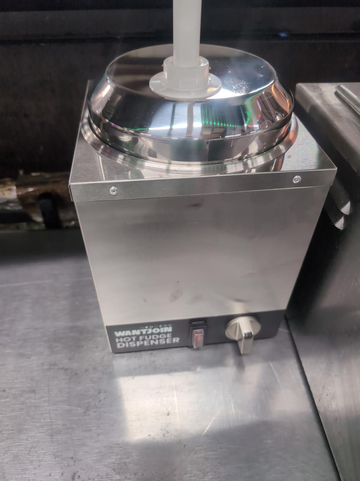 WantJoin Nacho Cheese Dispenser with Pump,2.8Qt Nacho Cheese Warmer,Stainless Steel Hot Fudge Warmer W/5-Level Temperature Adjustment,Commercial Hot Fudge Dispenser for Hot Fudge Cheese Caramel customer photo 1