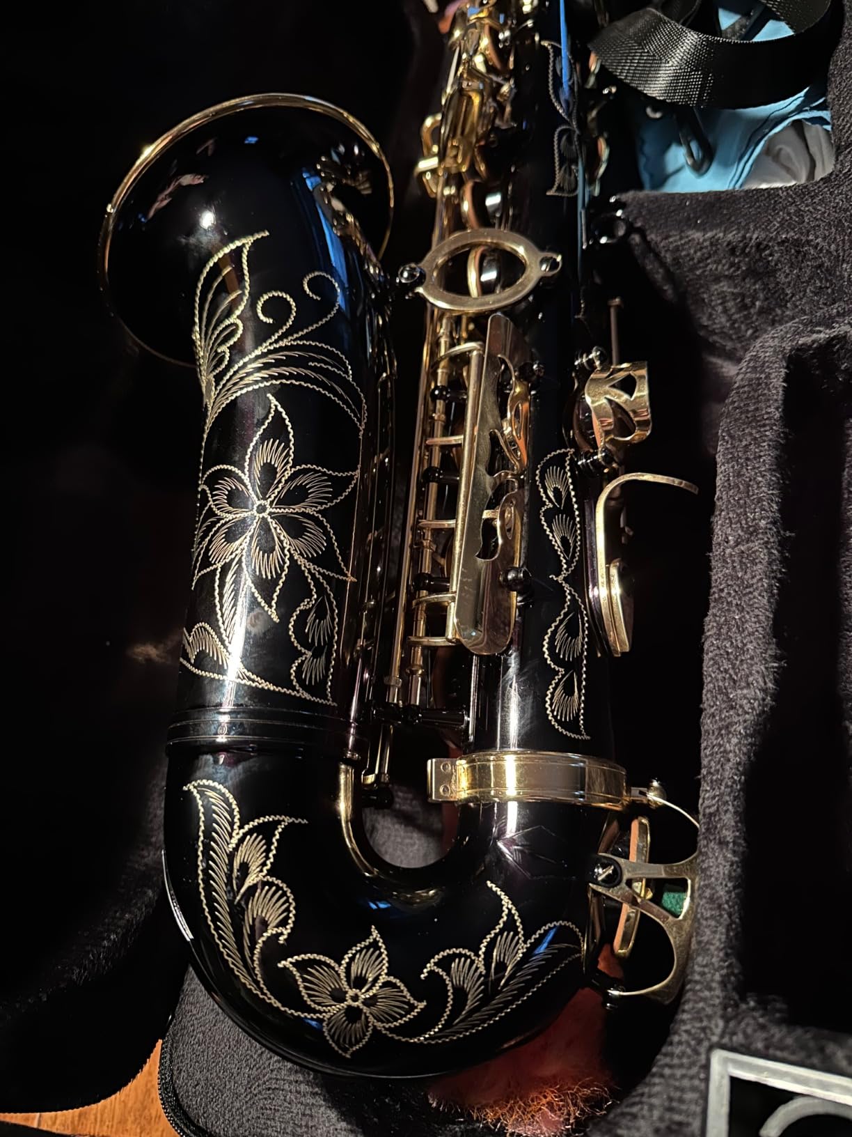 Alto Saxophone Eb beginner Saxophone includes brush canvas suitcase glove whistle piece cork plaster wipe cloth neck strap and other accessories (Gold) customer photo 1