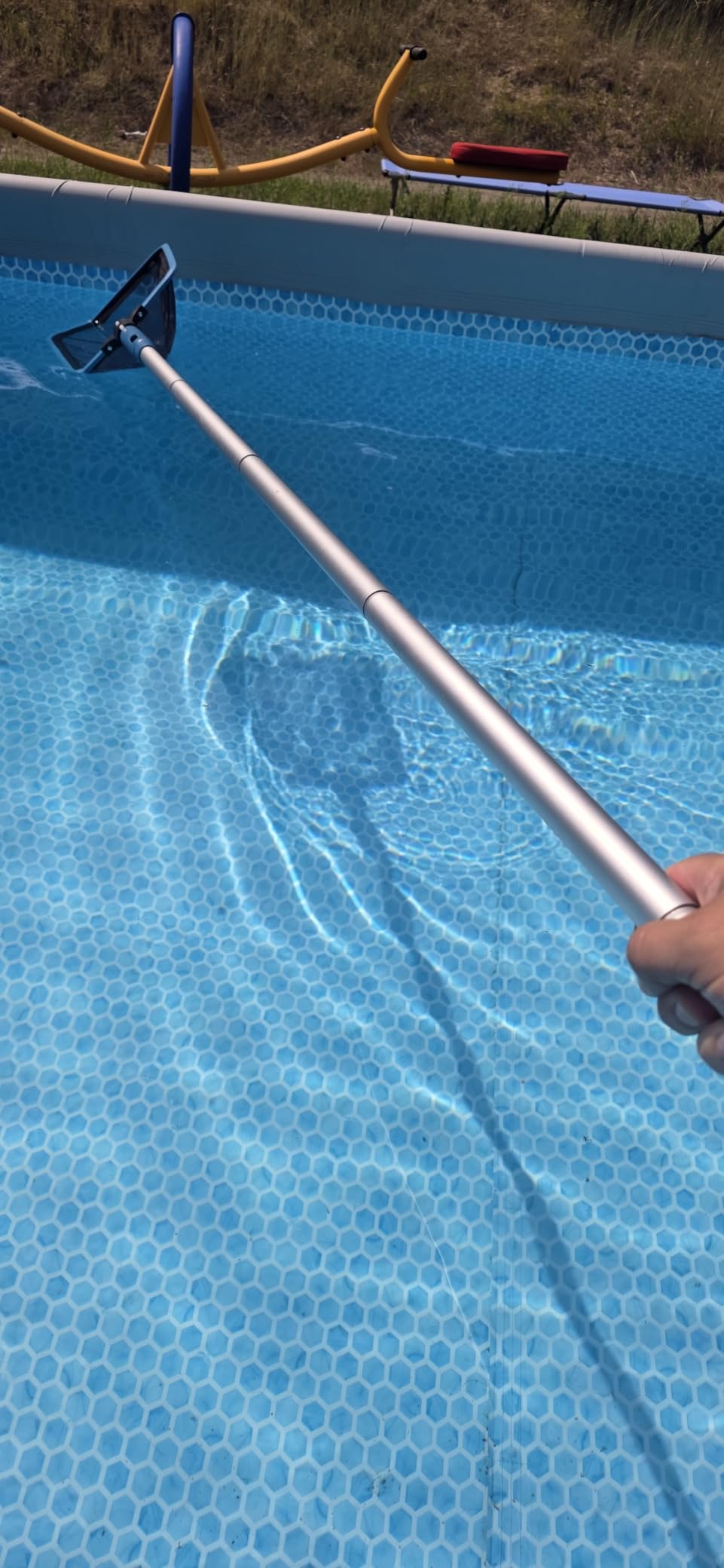 Deluxe Swimming Pool Cleaning Kit Including Half-Deep Fine Mesh Pool Leaf Skimmer Net, 12