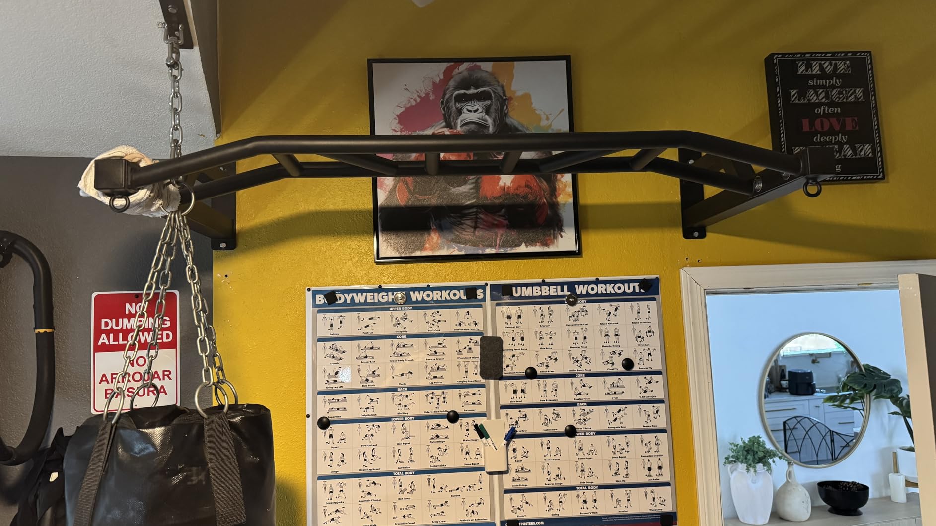 SELEWARE 48'' Heavy Duty Wall Mount Pull Up Bar with Cable Pulley System | Multi-function Chin up Bar with Cable Pulleys LAT Pulldown Attachments Heavy Bag Hanger for Home/Garage Gym Strength Training customer photo 1