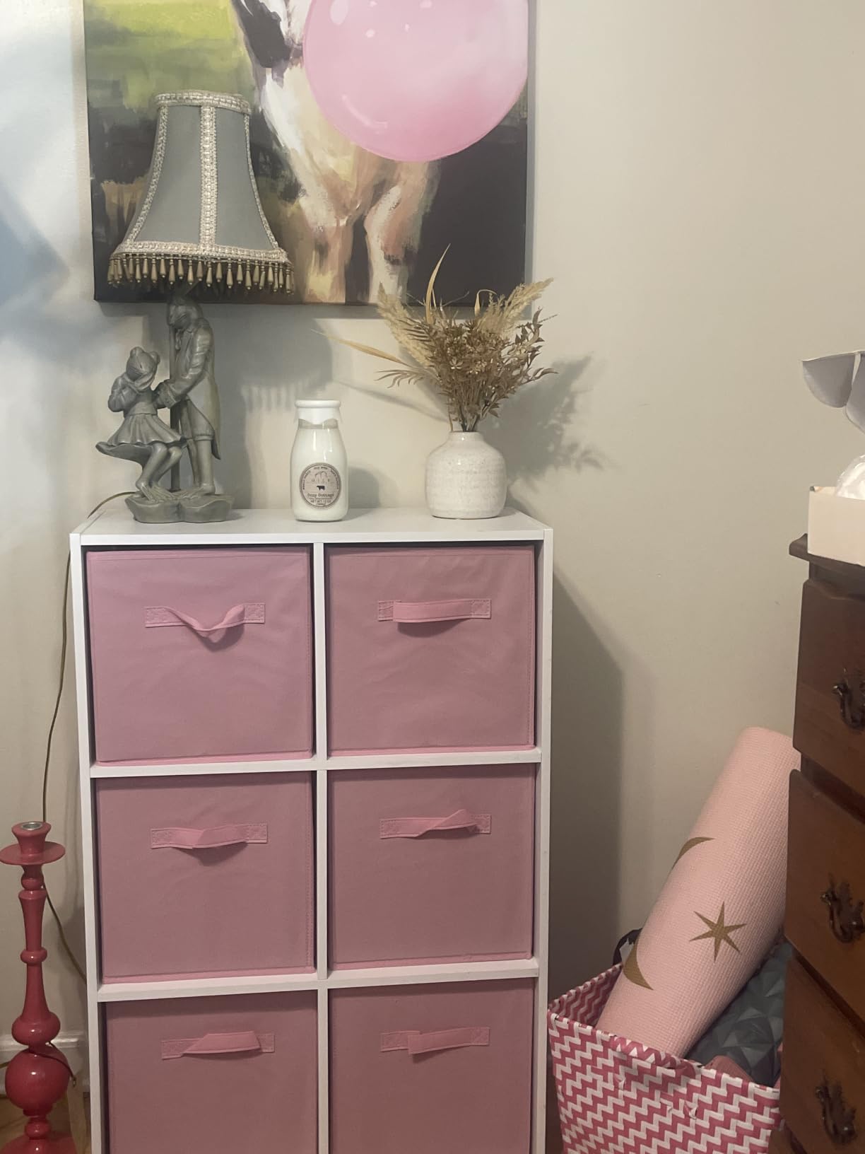 GRANNY SAYS Cube Storage Bins, 11 Inch 6 Pack Storage Cube Organizer, Foldable Fabric Storage Boxes with Handle, Decorative Clothing Storage Baskets for Shelves, Closet, Pink customer photo 1