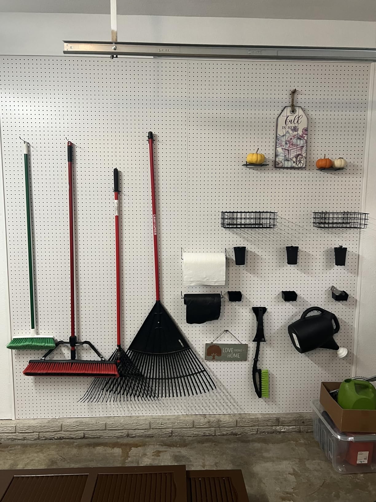 INCLY 30PCS Peg Board Organizer Accessories Kit with Bins, Cups & Baskets | Pegboard Hooks Assortment, Wire Baskets, Paper Towel Holder, 1/8