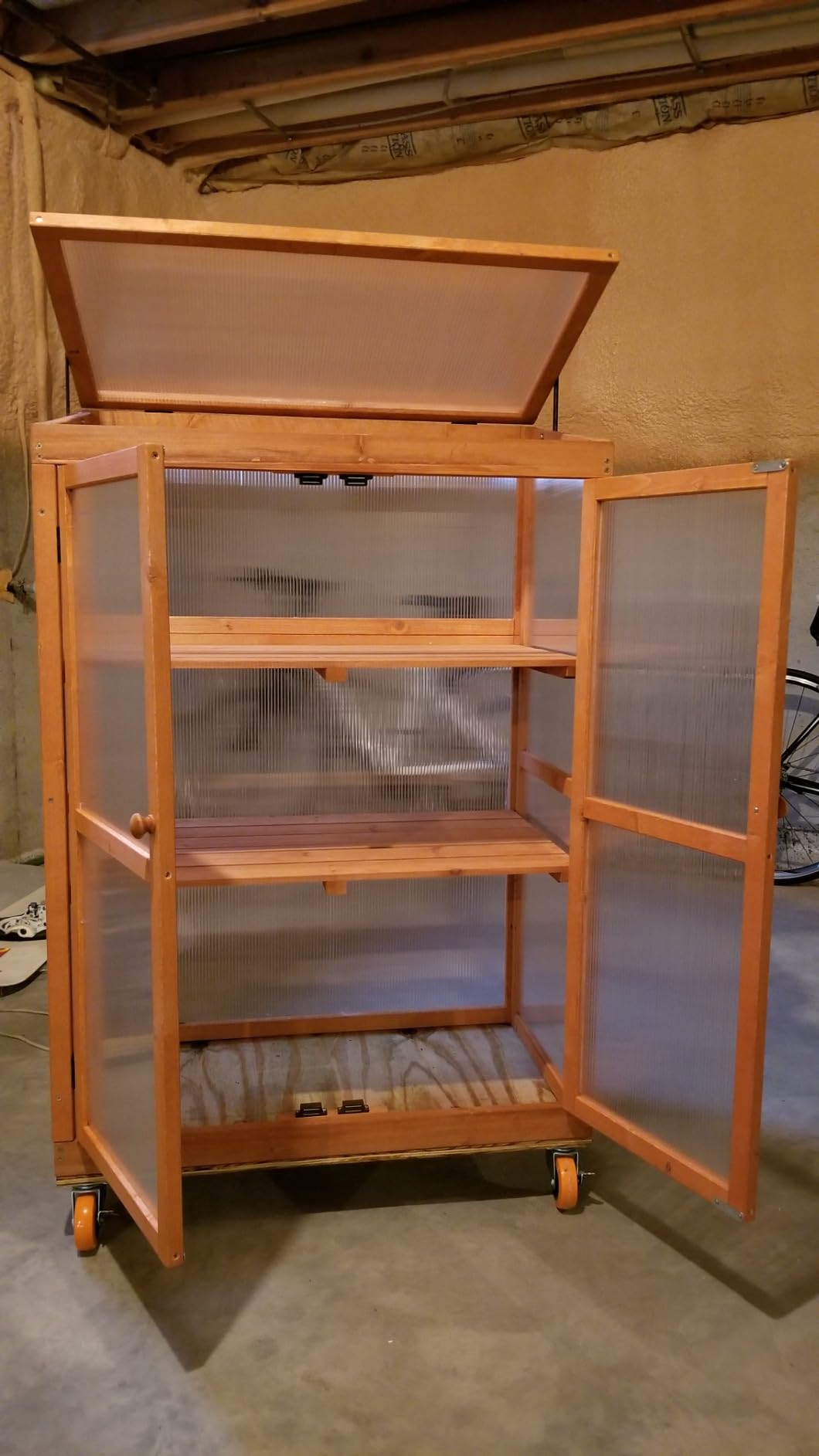MCombo Cold Frame Greenhouse, Wooden Cabinet with Shelves, 0760 (Dark Grey) customer photo 1