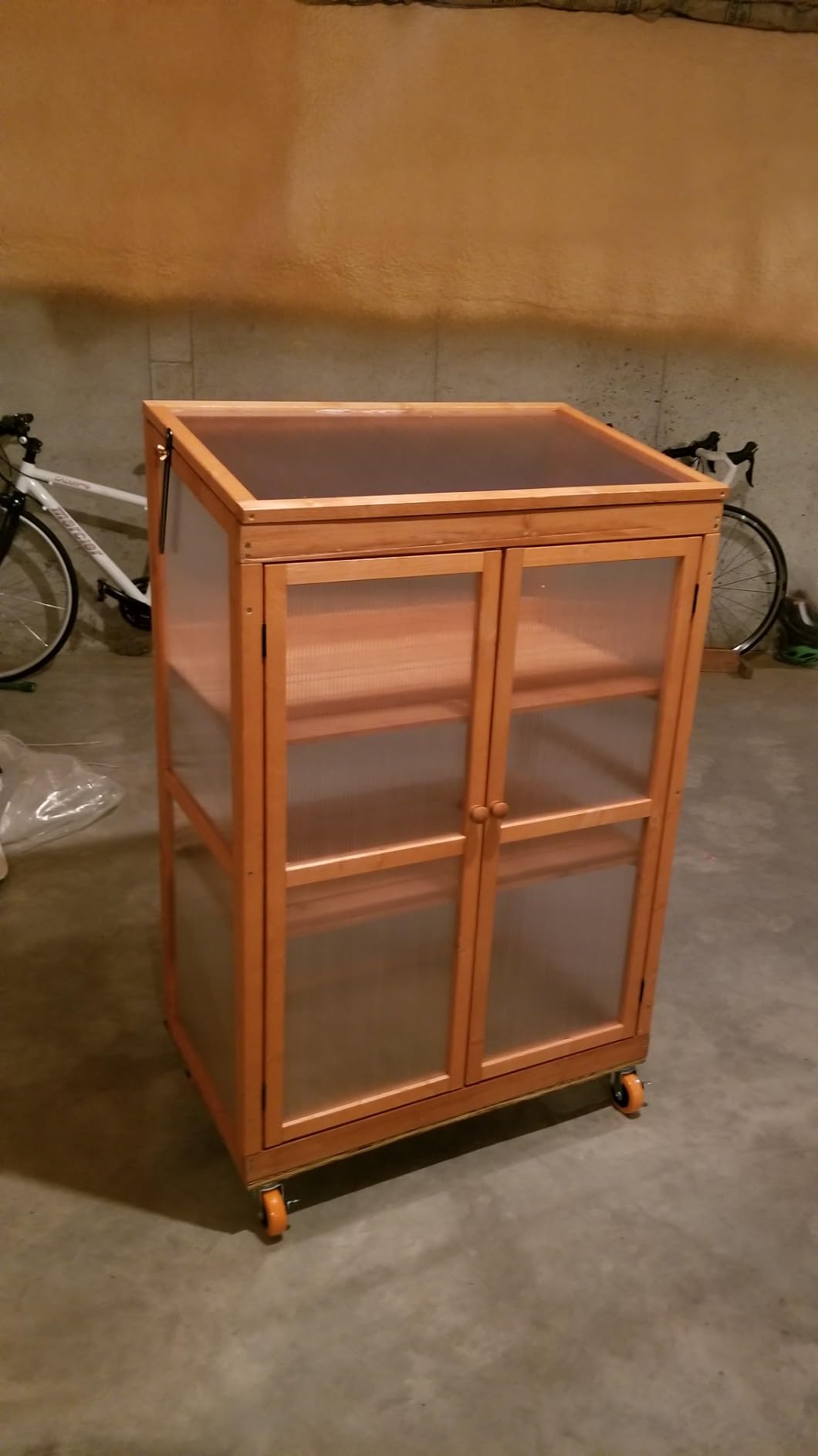 MCombo Cold Frame Greenhouse, Wooden Cabinet with Shelves, 0760 (Dark Grey) customer photo 2