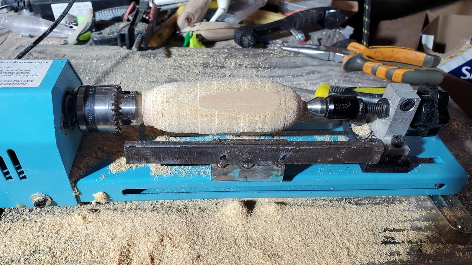 Mini Wood Lathe Machine Multi-Purpose Upgraded And Lengthened Processing Diameter 11inch Support Turning Cutting Sanding Polishing Wood, Professional Customized Tool Accessories customer photo 1