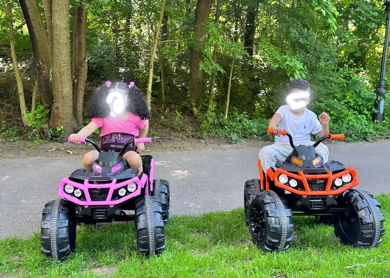 Best Choice Products 12V Kids Ride-On Electric ATV, 4-Wheeler Quad Car Toy w/Bluetooth Audio, 3.7mph Max Speed, Treaded Tires, LED Headlights, Radio - Blue customer photo 2
