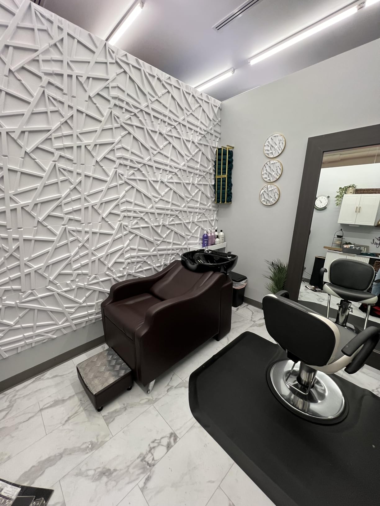 OmySalon Shampoo Backwash Unit with White Porcelain Bowl, Salon Sink Hair Wash Chair Shampoo Station, Barbershop Beauty Spa Massage Hairdressing Equipment customer photo 2