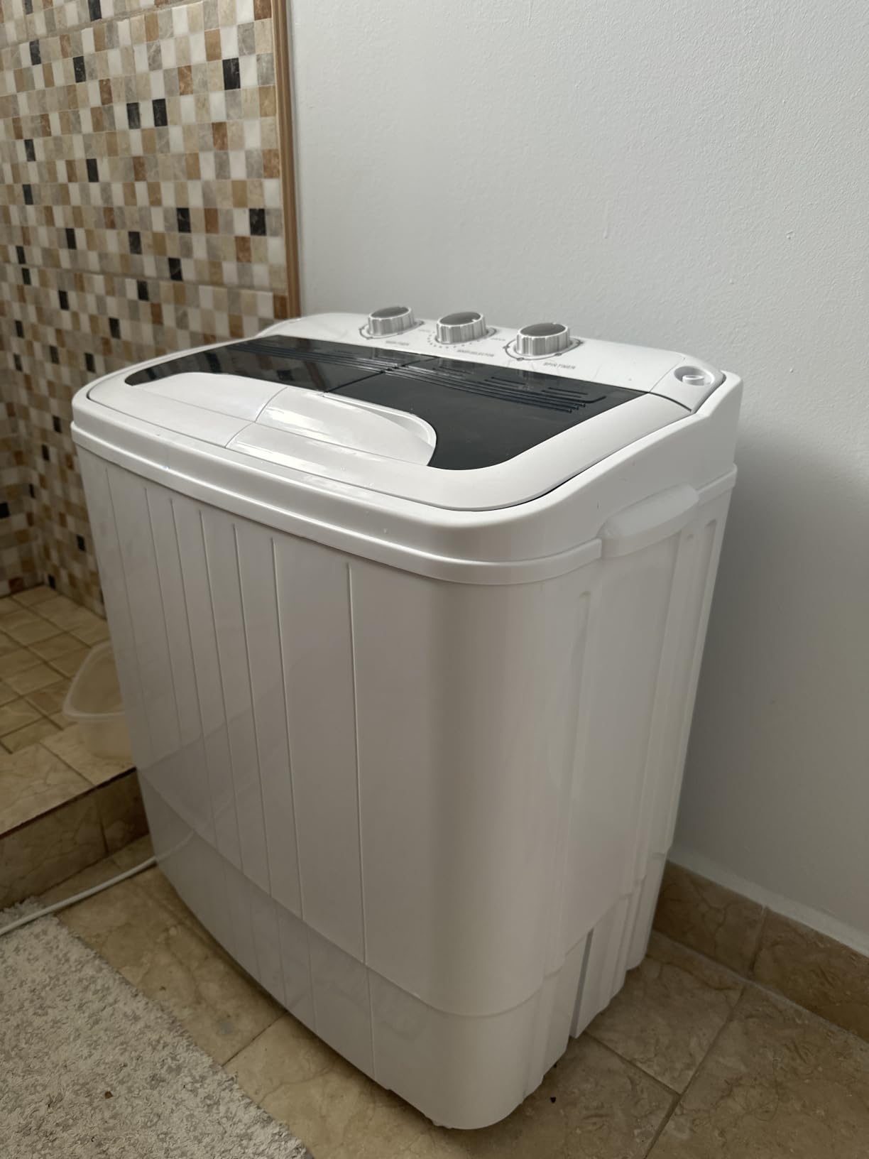 Superday Portable Washing Machine, 18lbs Mini Washing Machine and Spin Dryer Combo, Mini Twin Tub Laundry Machine for Camping, Apartments, Dorms, College Rooms, RV, Delicates, Grey customer photo 2