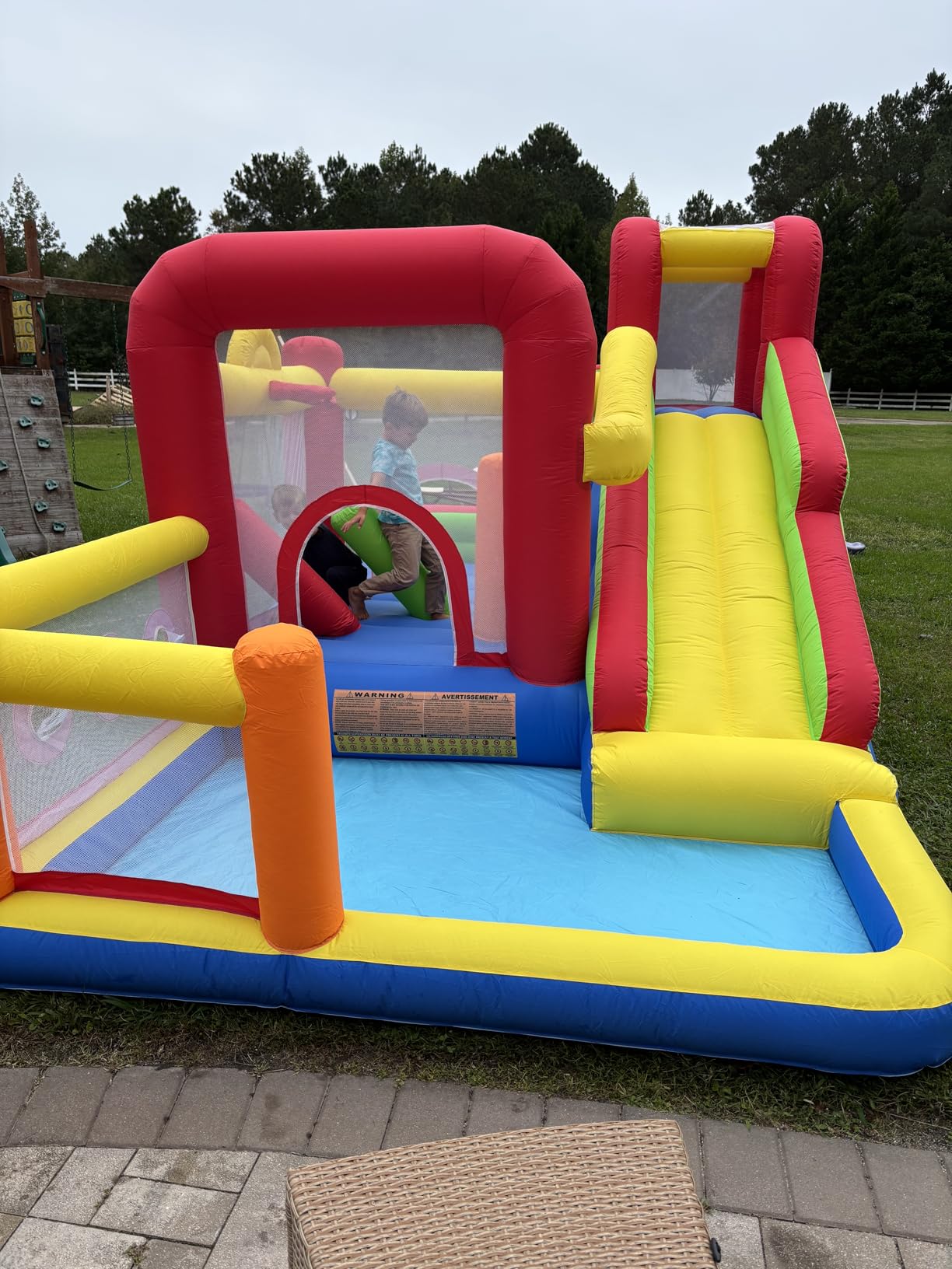 Hongcoral Bounce House, Inflatable Bounce Castle with Blower for Kids, Blow Up Jumping Bouncer with Slide, Climbing Wall, Obstacles, Trampoline, Ball Pit Pool for Indoor Outdoor customer photo 1