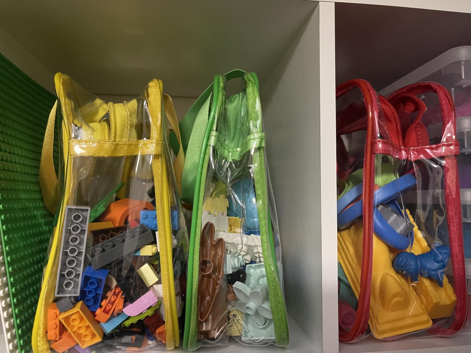 6 Packs Large Toy Storage Bags with Labels, Reusable Clear PVC Board Game Storage, Travel Waterproof Organizer Bags with Zipper for Building Blocks, Puzzle, Kids Books customer photo 2
