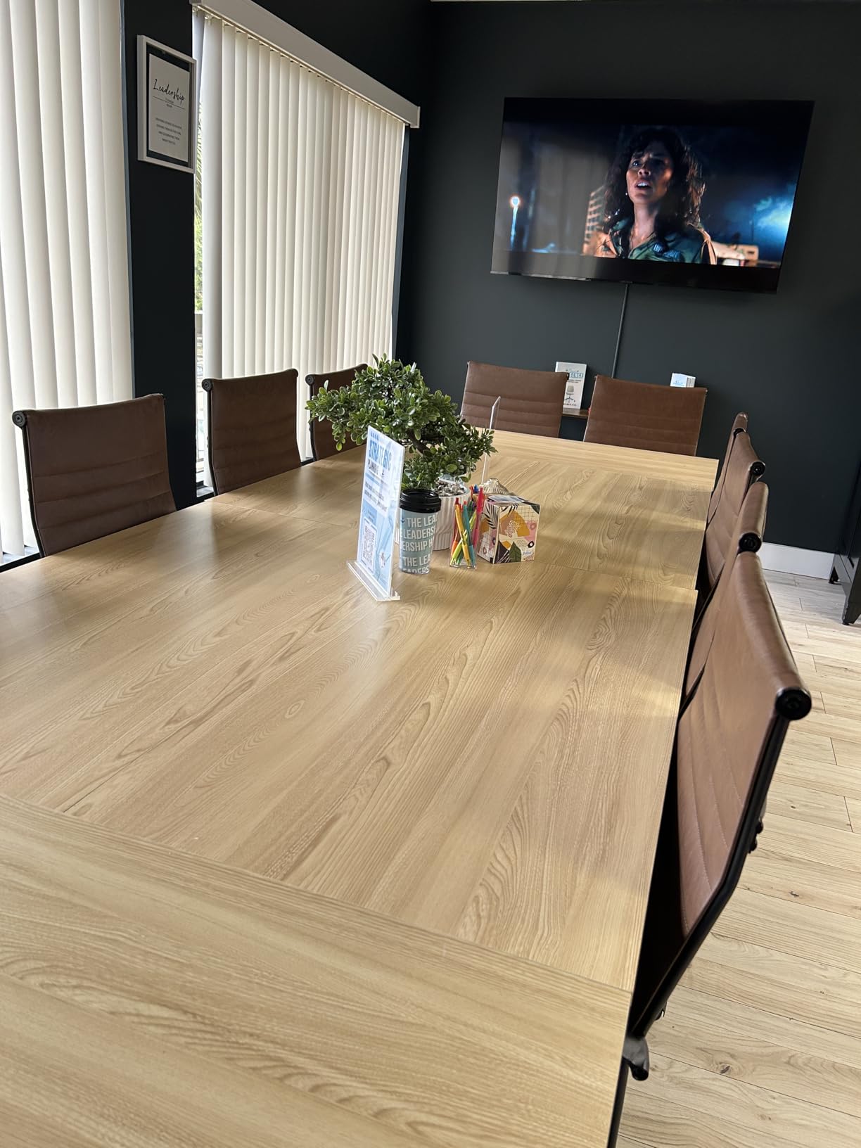 Bonzy Home Conference Tables 8ft Office Computer Desk for Meeting Room Study Writing Printer Podcast Table for 4-8 People Modern Black 2PCS 94.4 x 23.6 x 29.5 customer photo 2
