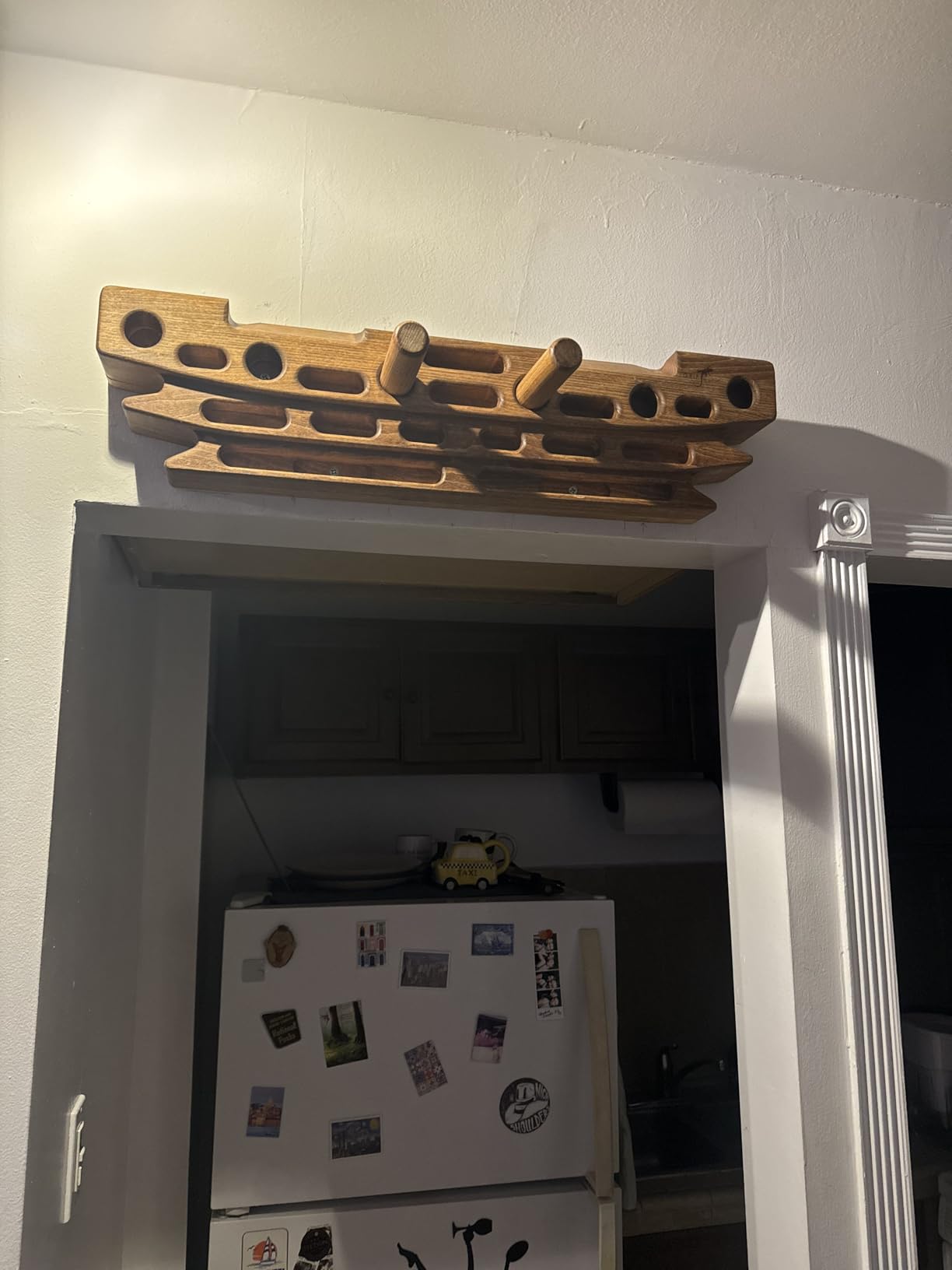 FingerPeg 1.0 Hangboard - Fingerboard Training Board for Climbing with Pull-Up Bars - Sleek Wooden Climbing Board with Ergonomic Design - Supports up to 265 lbs customer photo 1