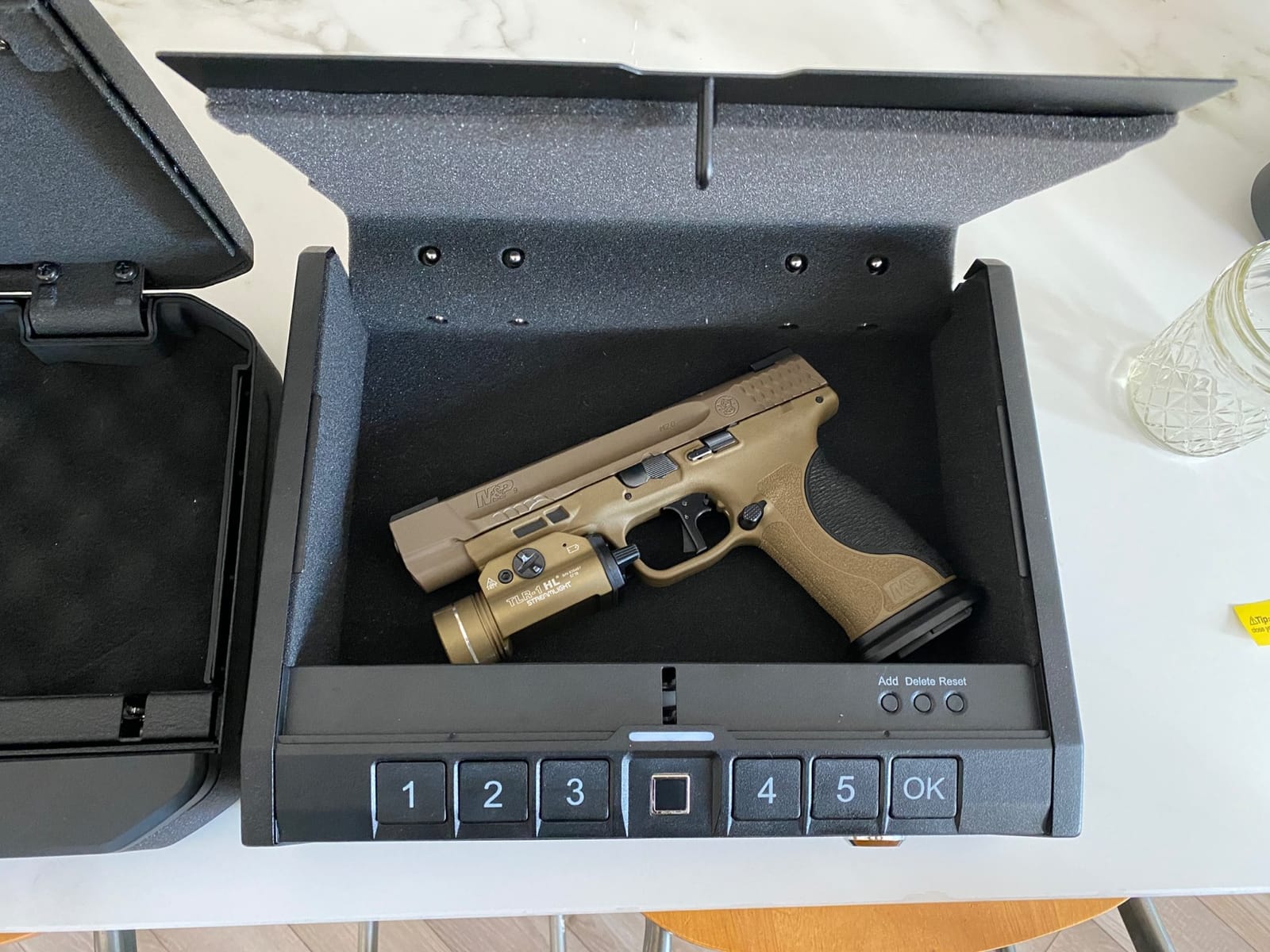 ONNAIS Iron PRO Biometric Fingerprint Gun Safe for Handgun with Keypad Lock - Emergency Power Supply and Interior Light Swift Entry Pistol Case for Home, Nightstand, Bedside, and Car customer photo 2