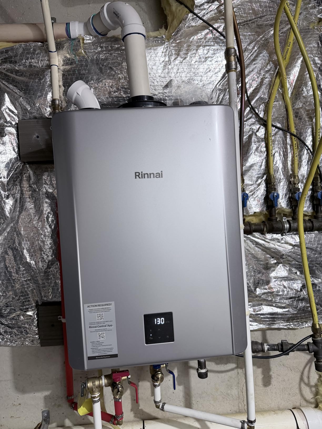 Rinnai RX160iN Condensing Smart Sense Tankless Water Heater | 9 GPM, 160k BTU, Smart Sense Supports Natural Gas or Propane, and Indoor/Outdoor Installation, Endless Hot Water, Save Space customer photo 2