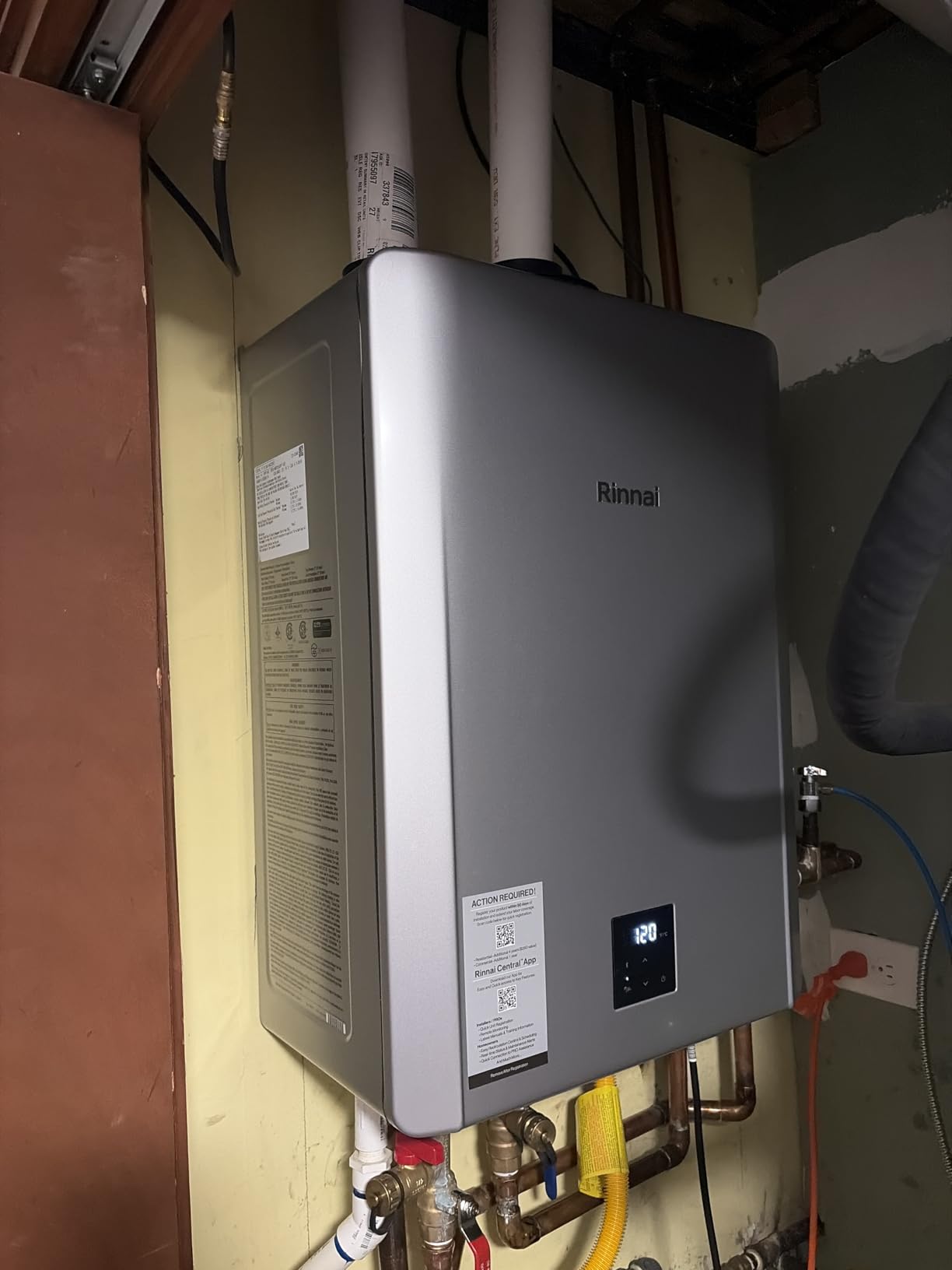 Rinnai RXP160iN Condensing Smart Sense Tankless Water Heater | 9 GPM, 160k BTU, Built-In Recirculation Reduces Hot Water Wait, Indoor/Outdoor Install, NG or Propane, Endless Hot Water customer photo 1