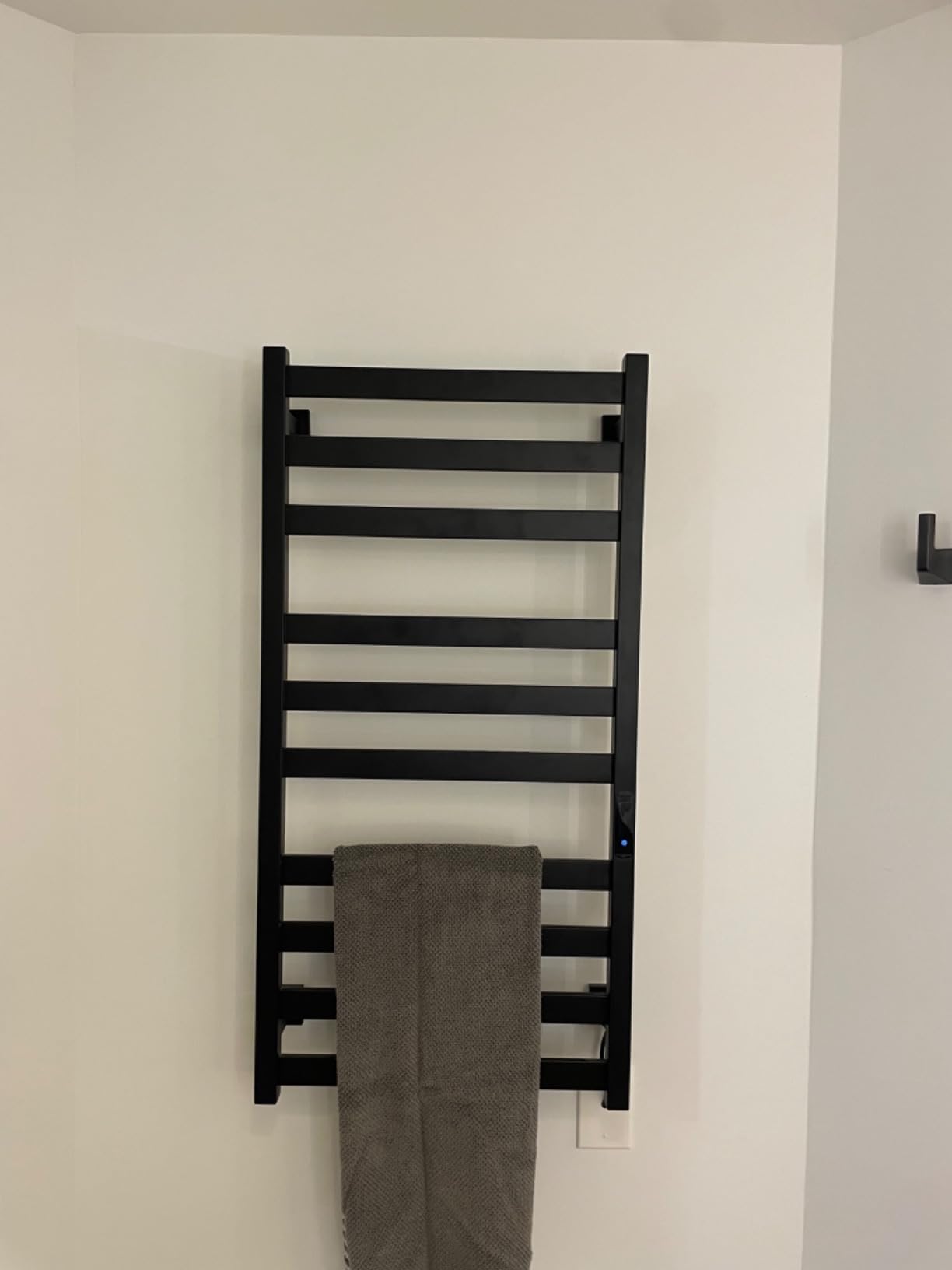 Towel Warmer 10 Bars, 39.4 Inch Stainless Steel Towel Warmer Rack | for Bathroom, Wall Mounted Towel Heater with Intelligent Touch Screen Timer, Hard Wired/Plug-In, Black customer photo 2