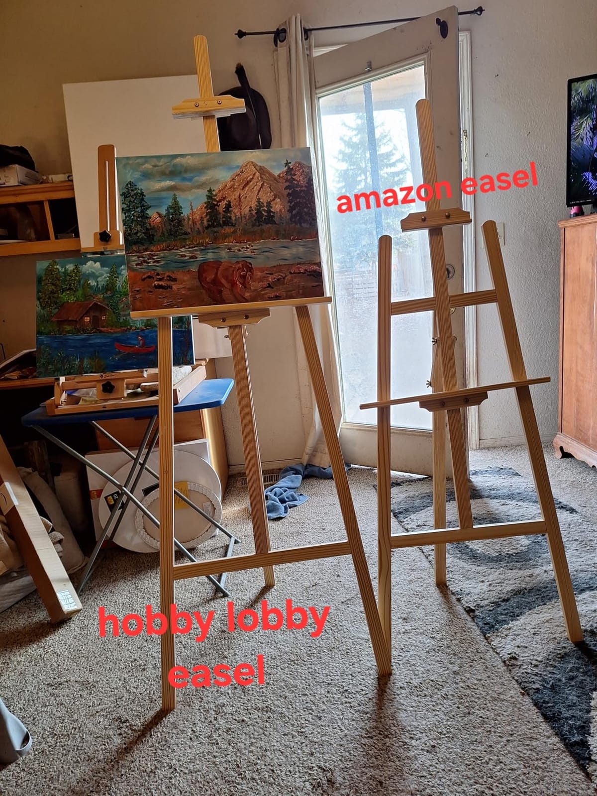 Falling in Art Adjustable Wooden Easel Stand for Painting & Display, Natural - Folding Art Easel for Display, Drawing, Wedding Sign and Poster, Suitable for Kids and Adults, Holds Up to 42
