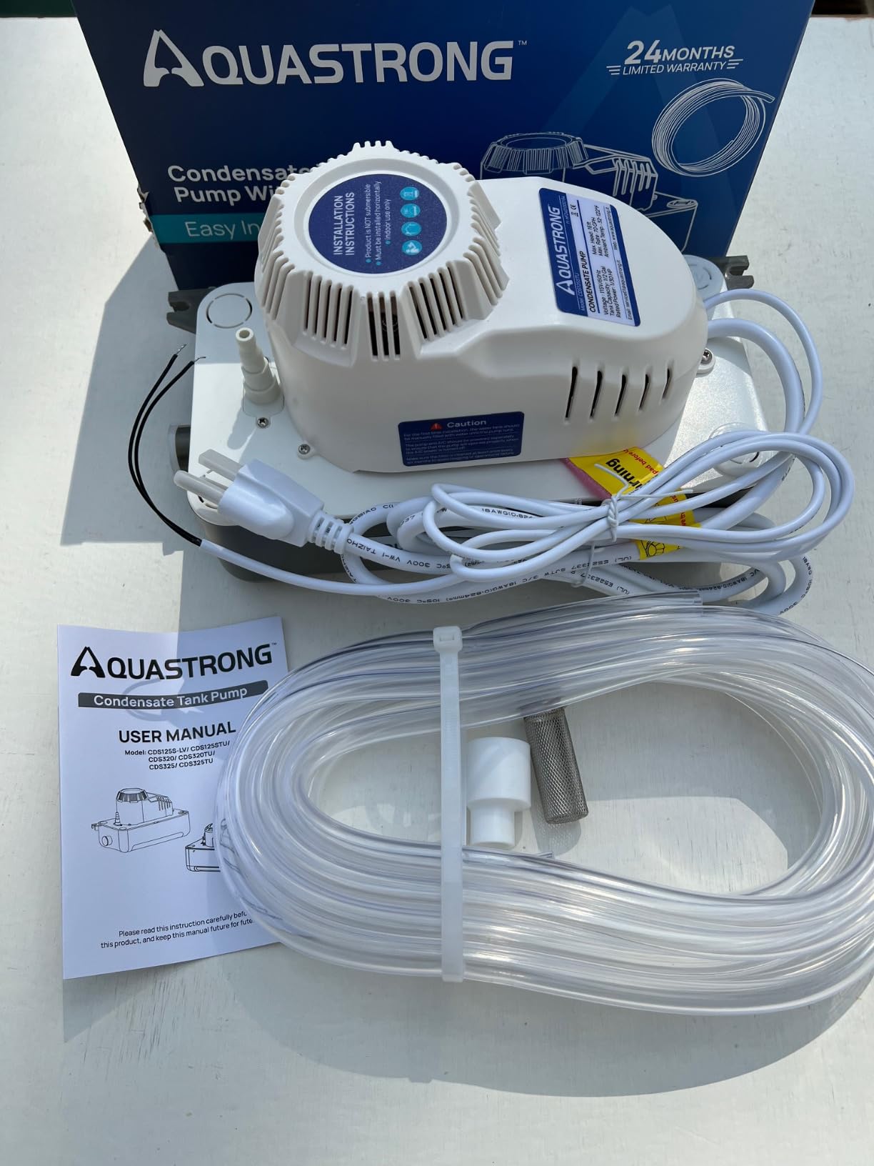Aquastrong 115V 70GPH HVAC Condensate Pump, AC Condensate Remove Pump with Automatic Safety Switch & 19.7ft Tubing for Air Conditioner, Furnace, Dehumidifier, Ice Maker, 3.3' Power Cord, Gray customer photo 1