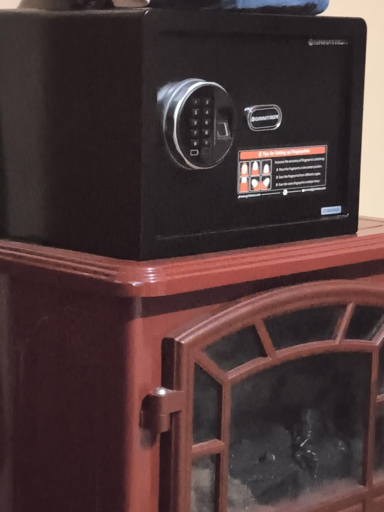 Grimtron 20LB Biometric Safe with Fingerprint Lock, 3-8 Digit PIN | 0.80 cu.ft. Safe with Silent Mode & LED & Backlit Keypad, 6.7M Combinations, Metal Knob, Removable Shelf & Easy Installation customer photo 1