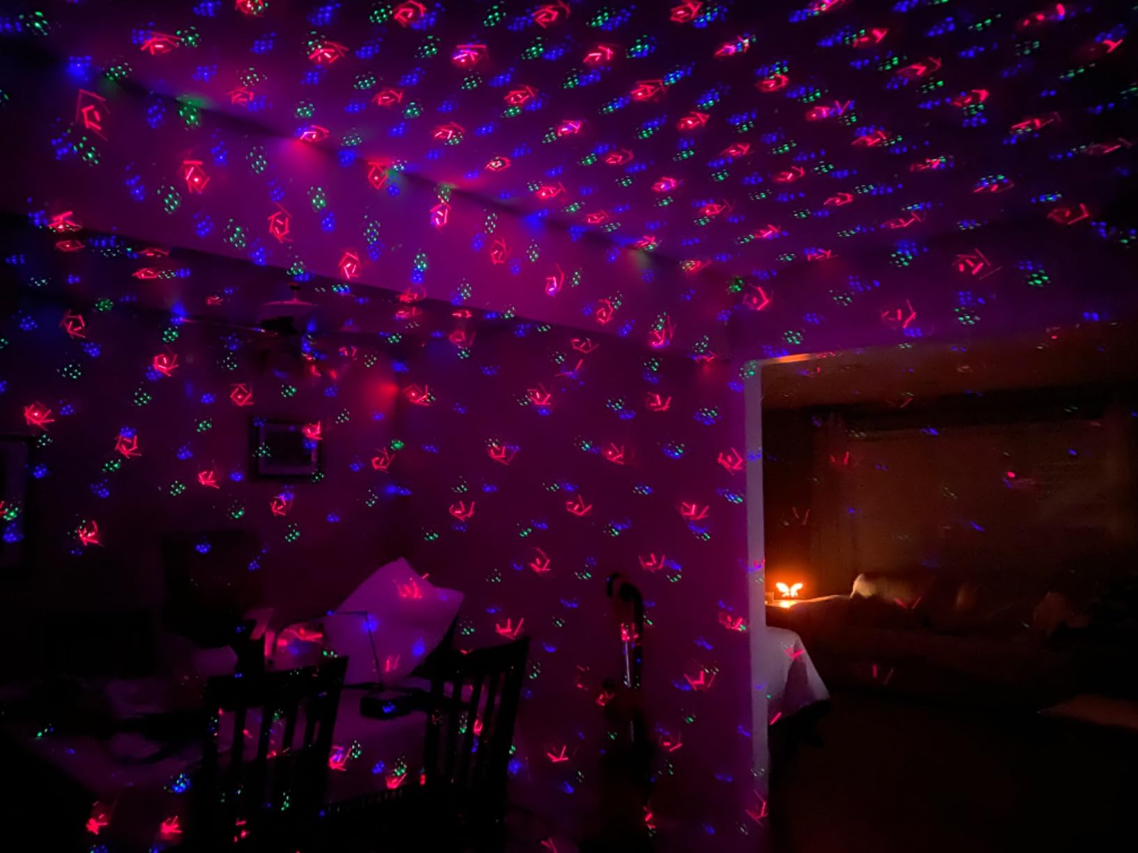 Outdoor RGB Laser Projector Lights 3 Color Starry Sky Firefly Effect | IP65 Moving Projection Light with Remote for Christmas Halloween Parties, Garden, Yard, New Year - Holiday Landscape Decor customer photo 2