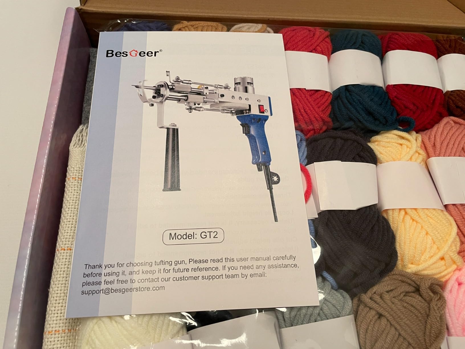 BESGEER Rug Tufting Gun with Carpet Trimmer Kit, Rug Gun with Tufting-Shears with Tufting Cloth, 2 in 1 Cut & Loop Pile Carpet Gun and Carving Clippers, Tufting Gun Machine Kit for Beginners customer photo 2