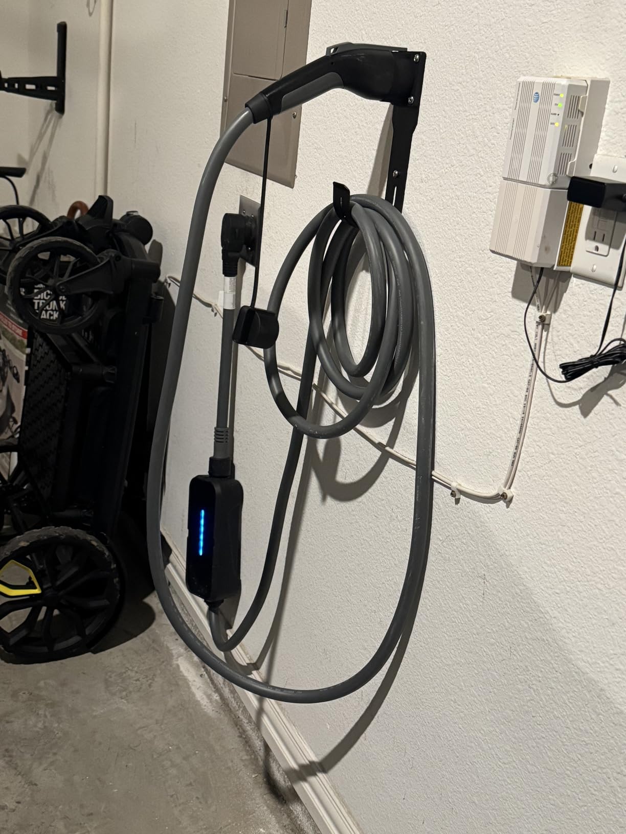 MECMO EV Charger Holder SAE J1772 Nozzle Holster Dock and J-Hook Combination Wall Mount, EVSE Electric Vehicle Car Charger Cable Organizer EV Charger Cord Wall Hook Cable Holder J1772 Connector customer photo 2