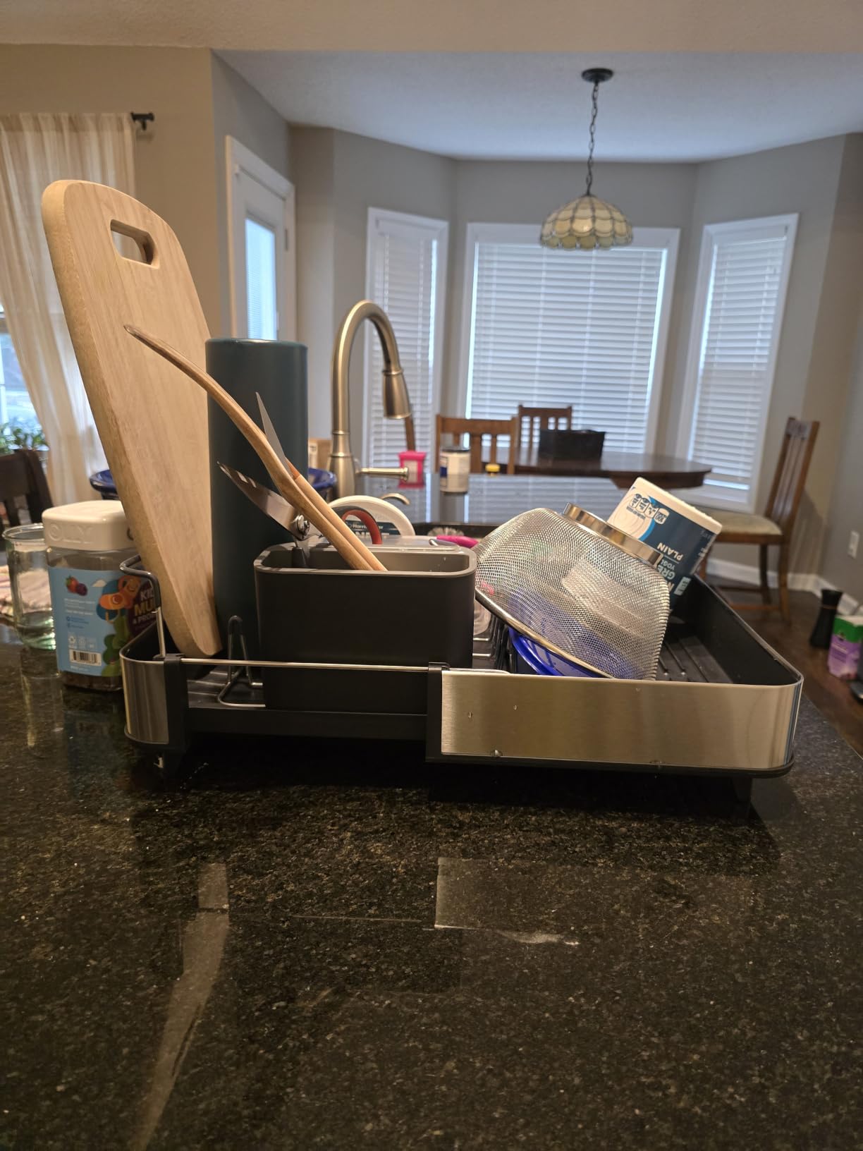 Joseph Joseph Extend Steel Expandable Dish Drying Rack with Removable Cutlery Holder Swivel Draining Spout, Stainless Steel customer photo 1