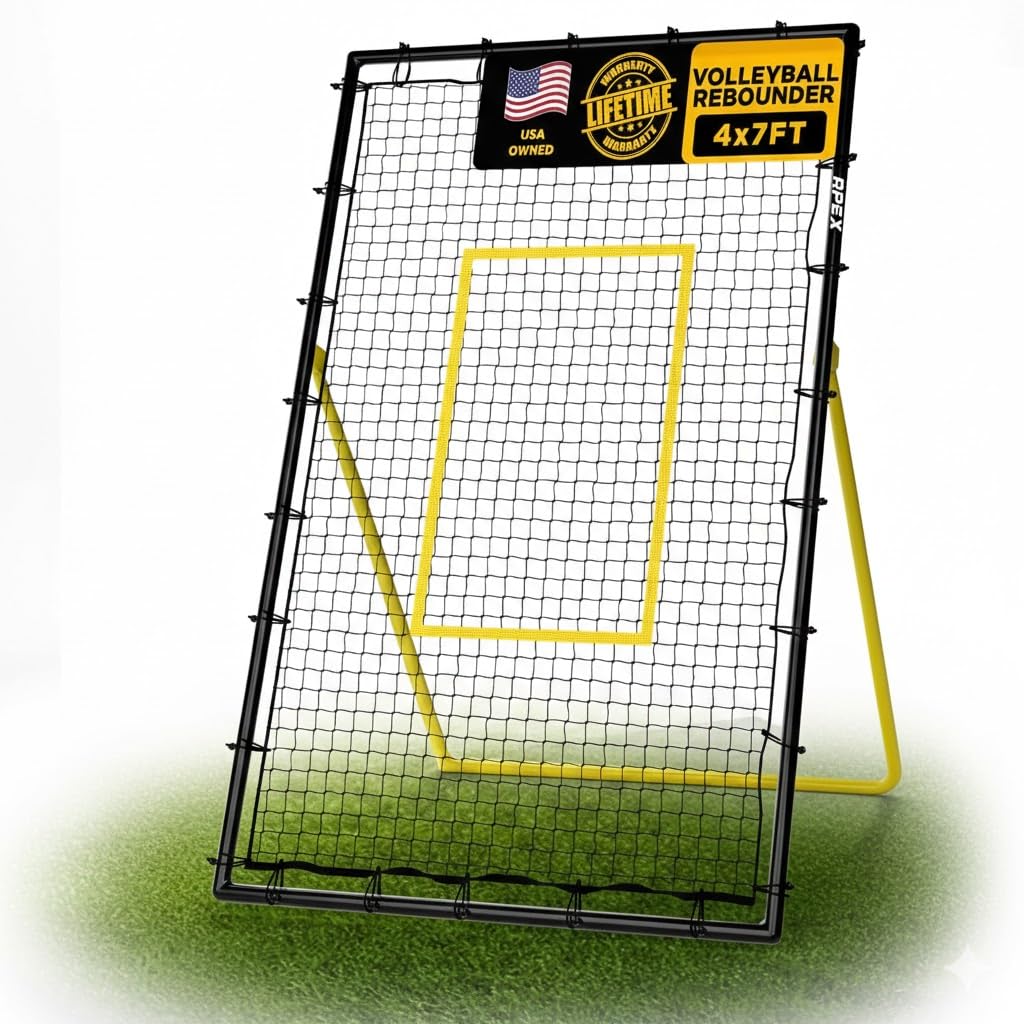 Adjustable Volleyball Rebounder Net 7x4 ft - Bounce Back Training Equipment with Angle Customization for Practicing Volleying, Bumping, Spiking - Durable & Portable with Travel Bag customer photo 1