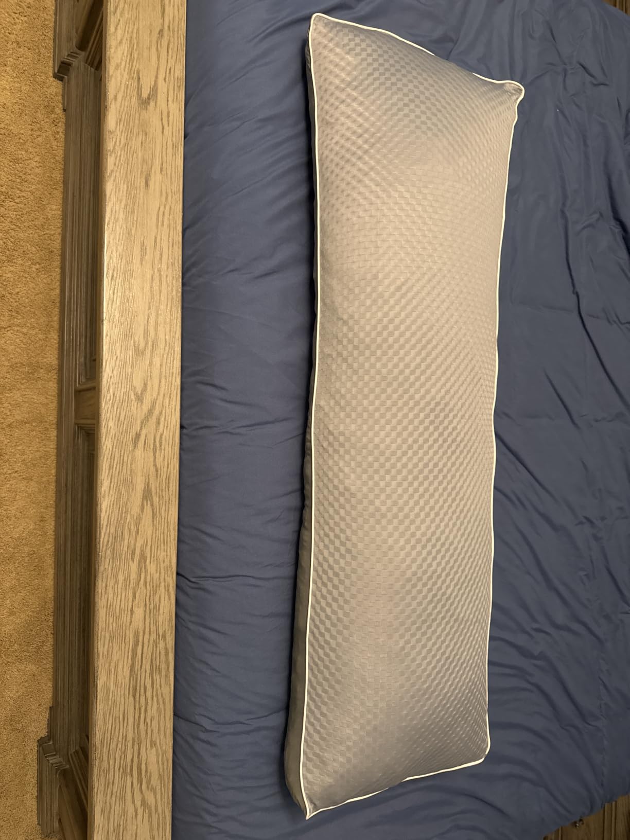 YZ HOME Cooling Body Pillow for Adults- Pillow Insert with Shredded Blue Memory Foam, Soft Support for Side Sleepers, Pregnant Women, Back Pain Relief, Washable Pillowcase (20x54 Inch, Grey) customer photo 1