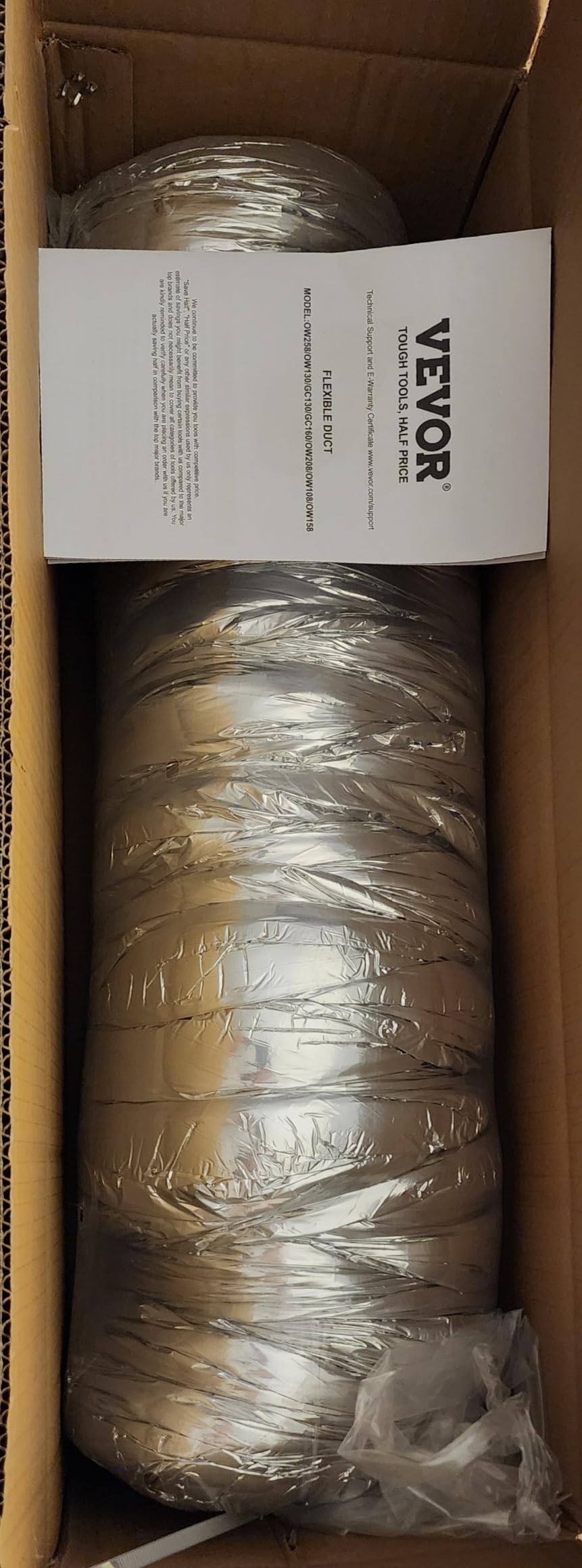 VEVOR Insulated Flexible Duct 4-Inch x 25 Ft R-6.0, Energy-Efficient 3-Layer HVAC Hose with 2 Clamps for HVAC & Exhaust Ductwork customer photo 1