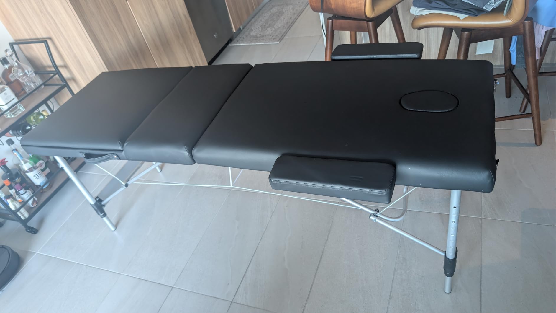 Brelley 3 Sections Aluminum Adjustable Massage Table Portable 22.8