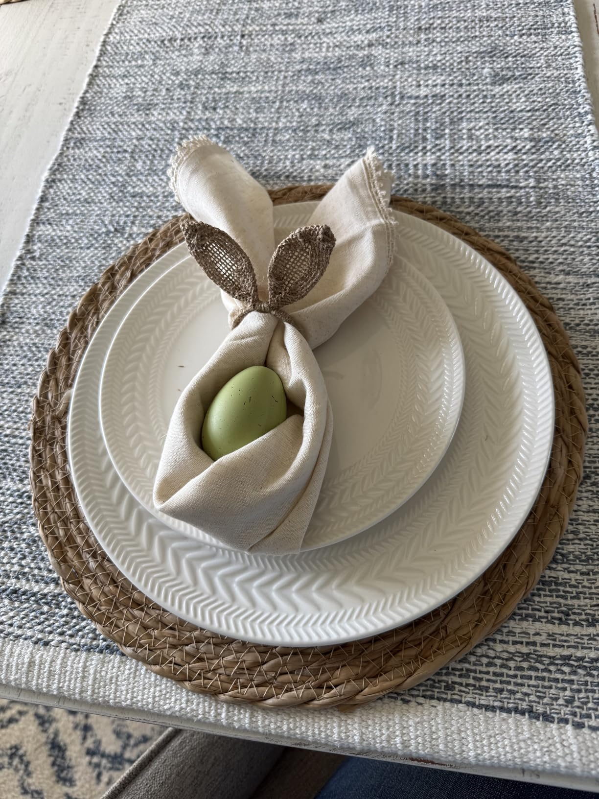 Pfaltzgraff Josephine 24-Piece Dinnerware Set, Porcelain Dish Set with Embossed Basket Weave Design, Service for 8, White Plates and Bowls Sets, Microwave and Dishwasher Safe customer photo 1
