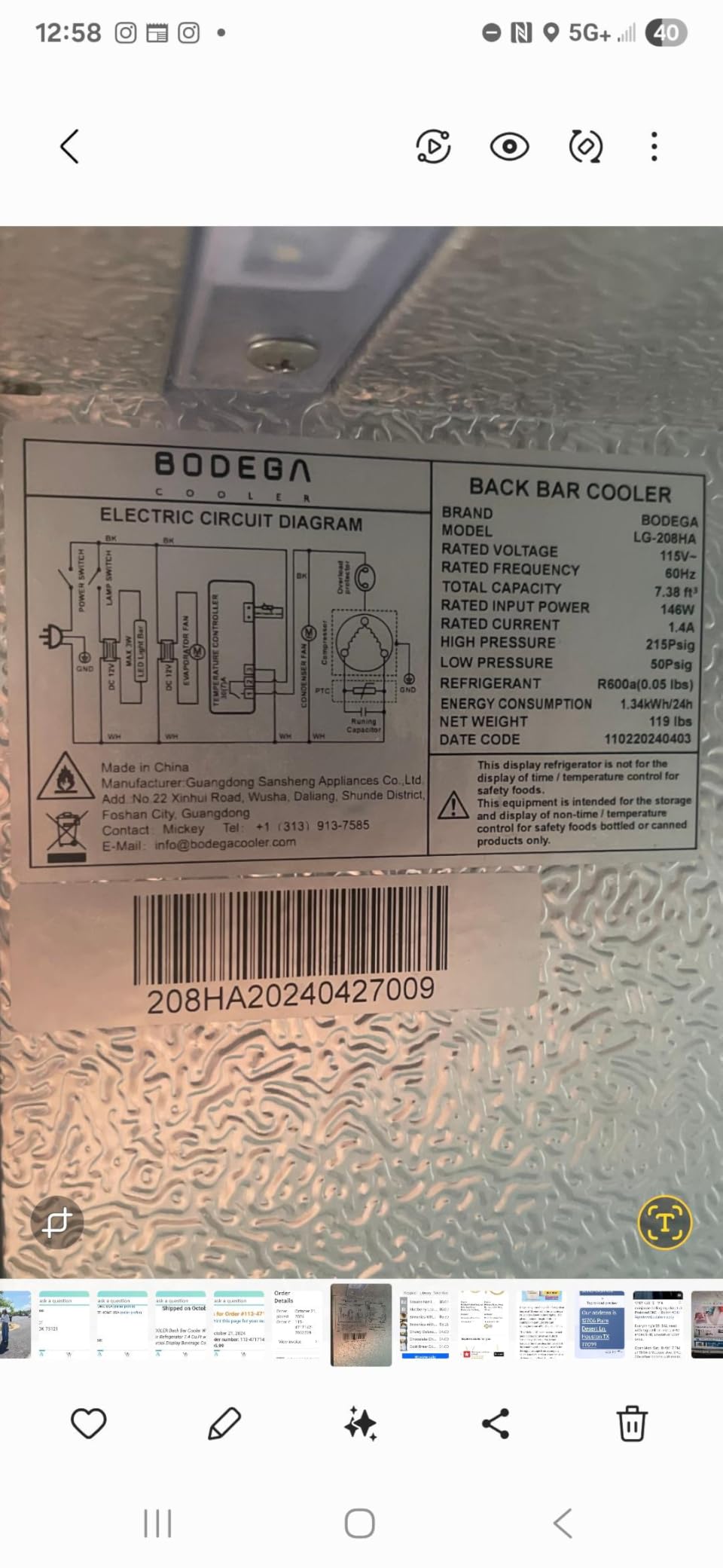 BODEGACOOLER Back Bar Cooler, 2 Door Commercial Beverage Refrigerator | 7.4 Cu.Ft Holds 209 Cans/117 Bottles, Under Counter Bar Fridge with LED light & Low-E Self-Closing Glass Doors customer photo 1