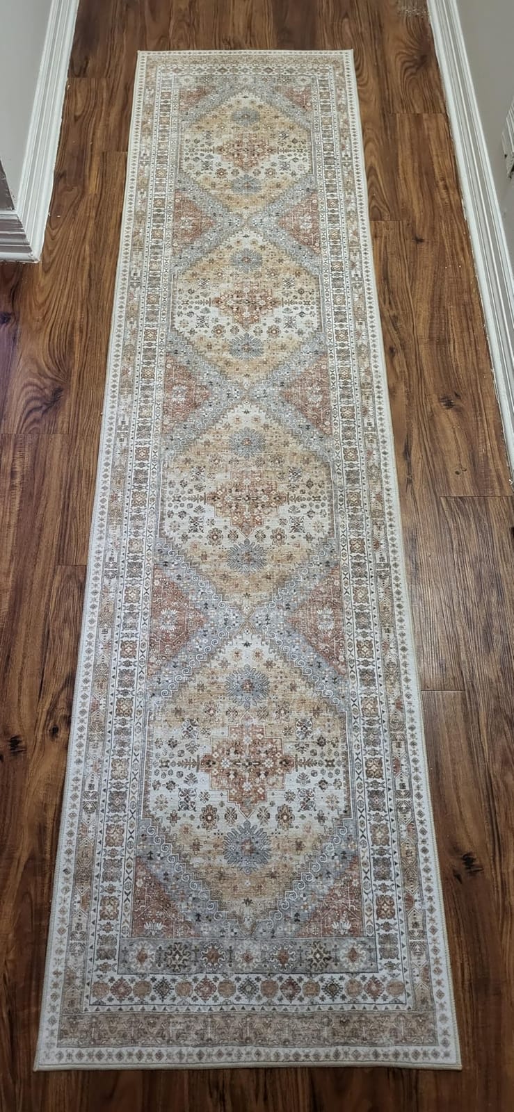 Runner Rug 2x8 Runners for Hallways Vintage Washable Rugs, Orange - Hallway Runner Rugs for Living Room Non Slip, Low Pile Soft Hallway Rug for Kitchen Bedroom Laundry Room customer photo 2