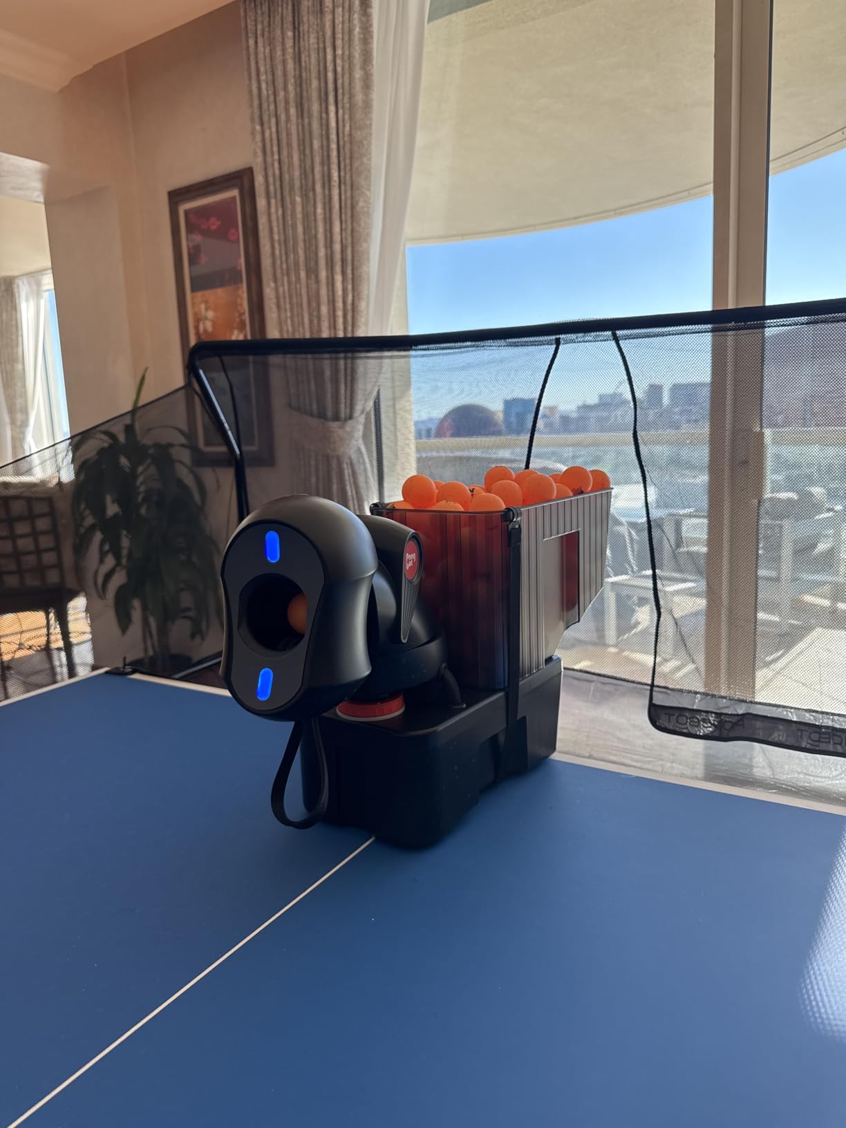 Table Tennis Robot: APP Control 264 Drills, Portable Ping Pong Machine with Spin/Speed Customization, 150-Ball Capacity for Solo Training & Coaching customer photo 1