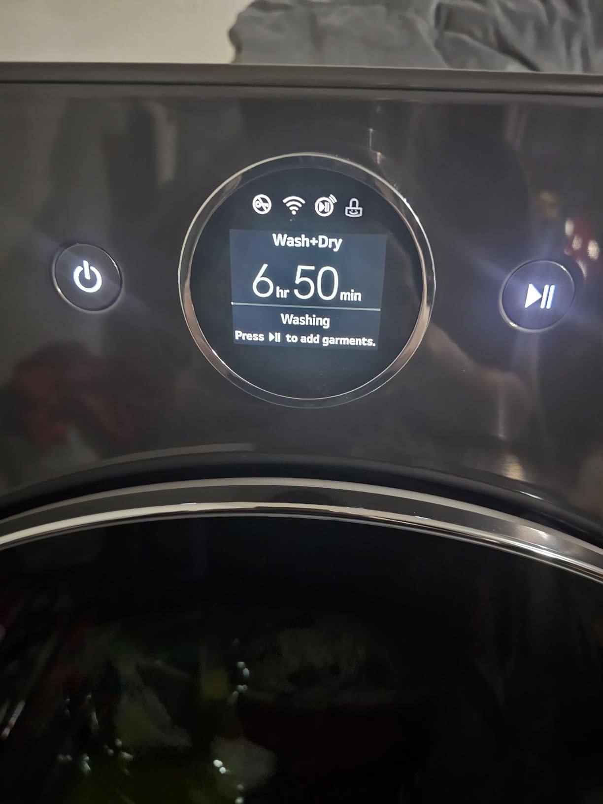 LG 5.0 cu. ft. Mega Capacity Smart Front Load Electric All-in-One Washer Dryer Combo with TurboWash360 WiFi in Black Steel customer photo 2