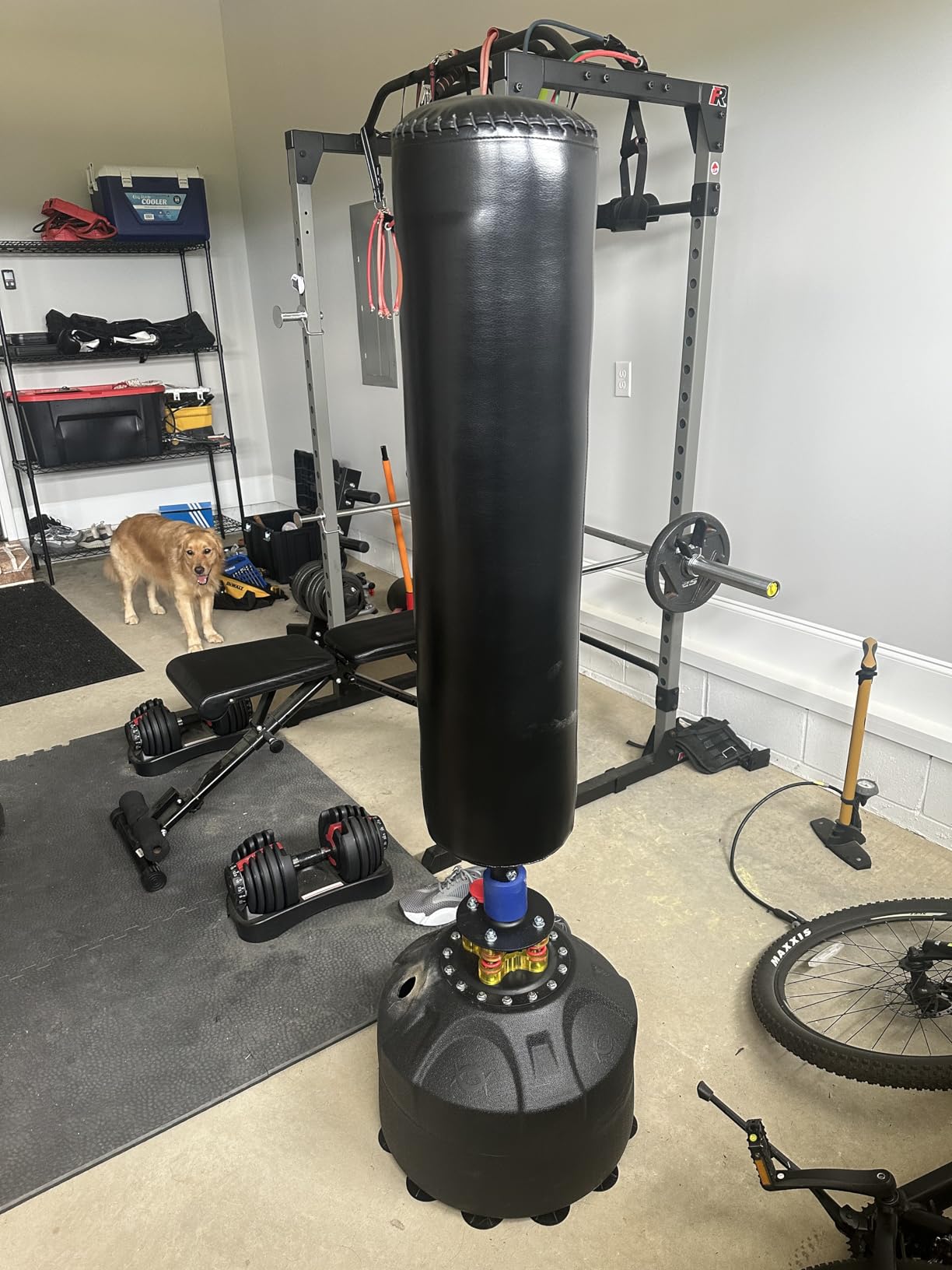 Goplus Freestanding Punching Bag, 220LBS Heavy Boxing Bag with Gloves, Shock Absorber, 12 Suction Cup Base, Kickboxing Bag with Stand for Adults Youth Men Women Home Gym customer photo 2