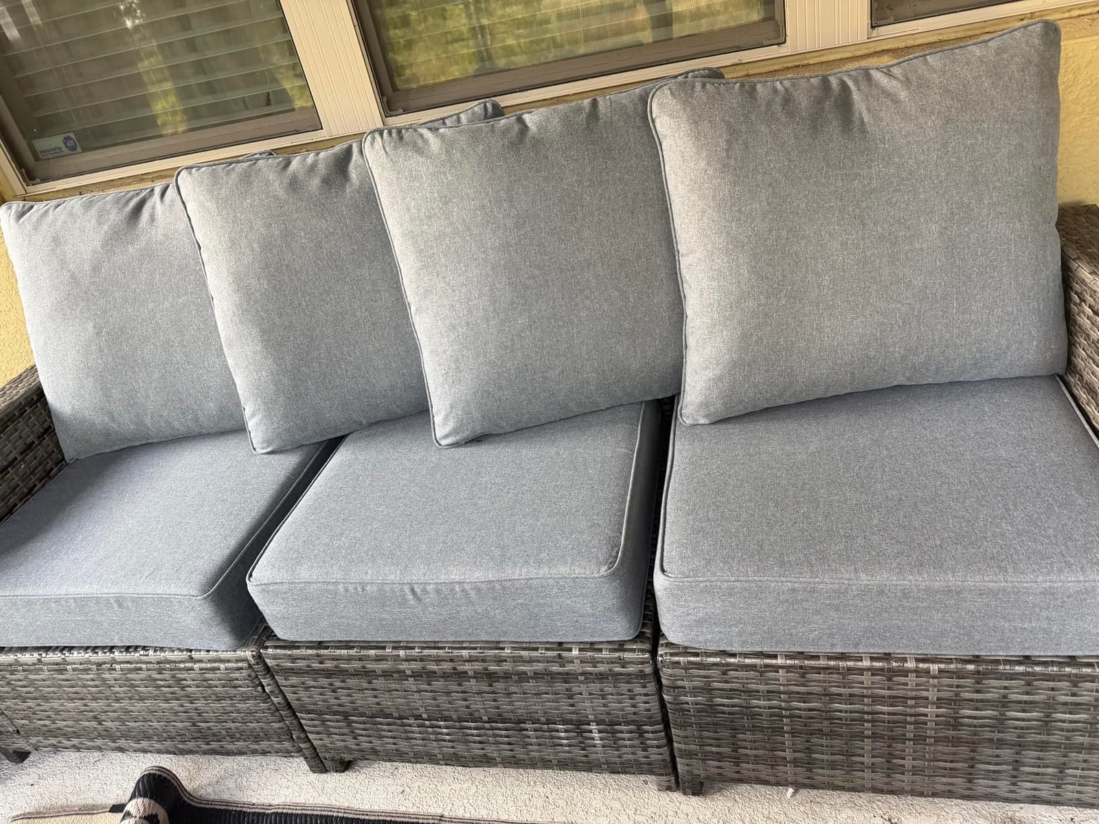 Outsunny Outdoor Chair Cushions Set of 4 Fade Resistant 24x24 in Navy Blue | Patio Cushions for Deep Seat Chair, Sofa, Outdoor Furniture customer photo 1